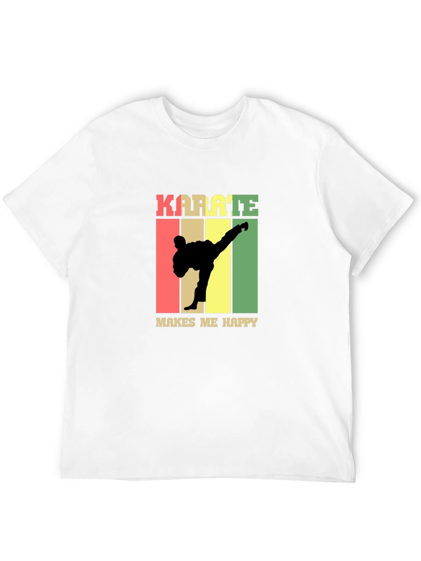 Karate Makes Me Happy T-Shirt - Black