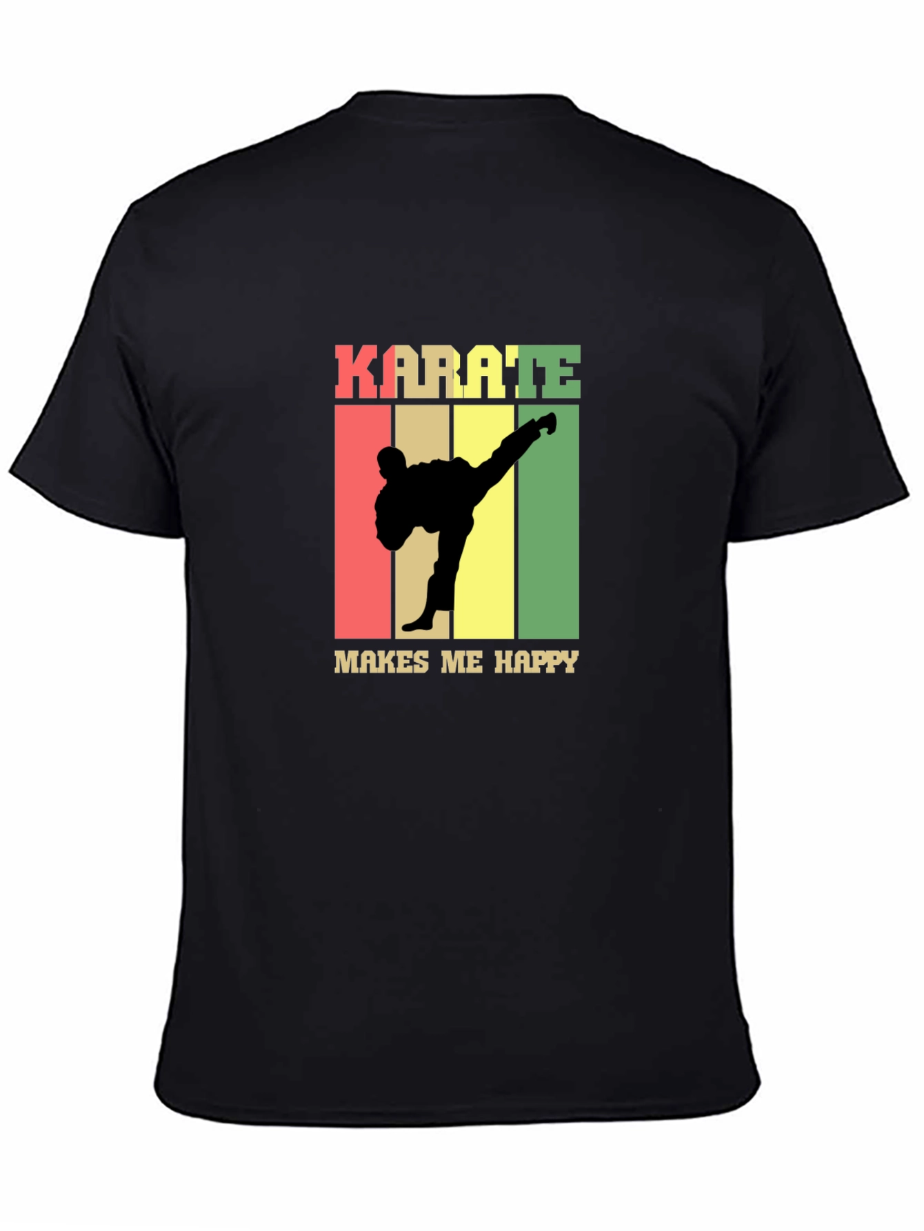Karate Makes Me Happy T-Shirt - Black