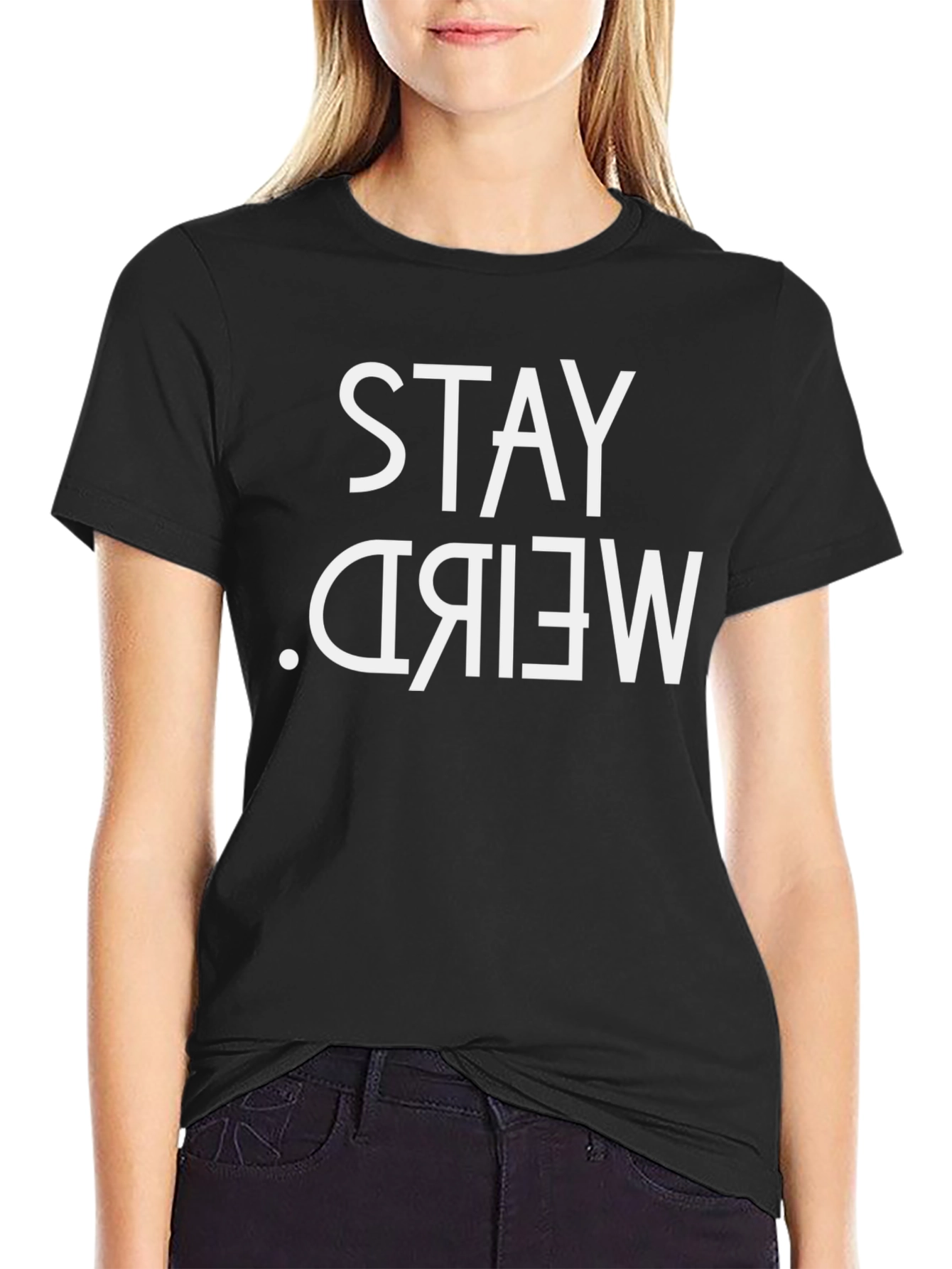 Stay Weird T-Shirt - Black - Mens