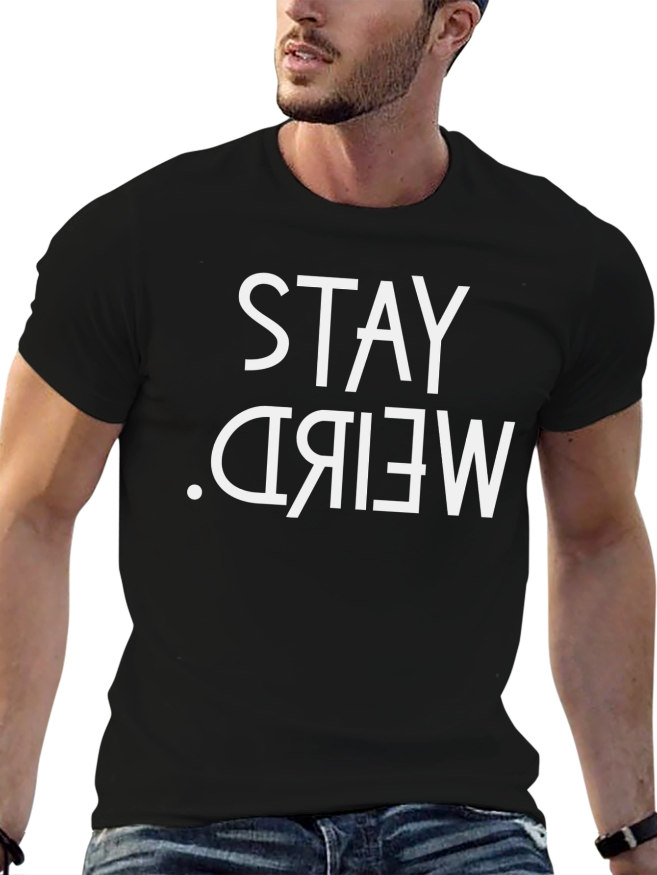 Stay Weird T-Shirt - Black - Mens
