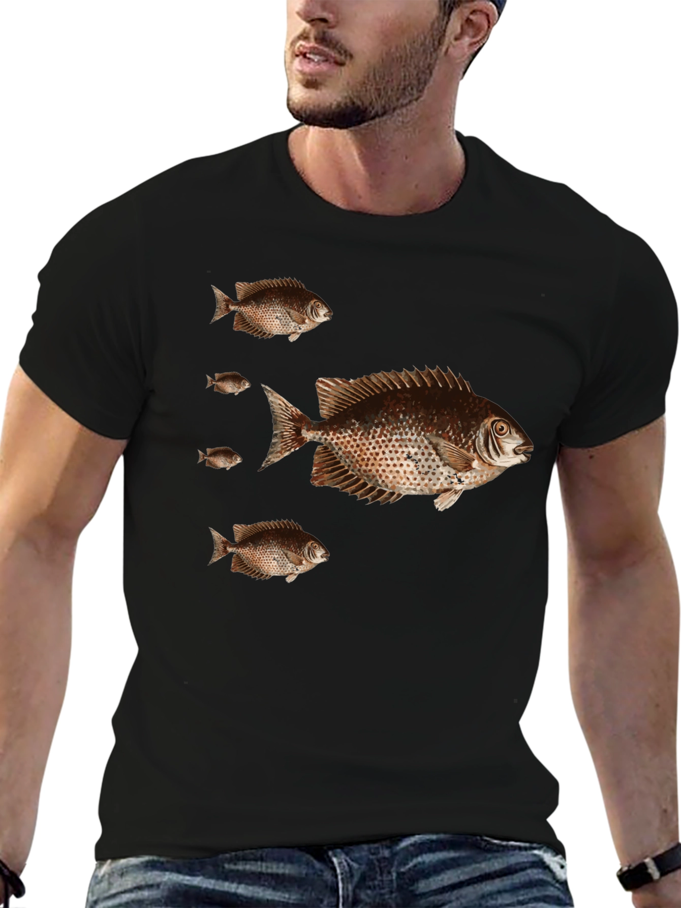 Fish Graphic Black T-Shirt