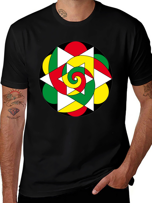 Abstract Geometric Spiral T-Shirt
