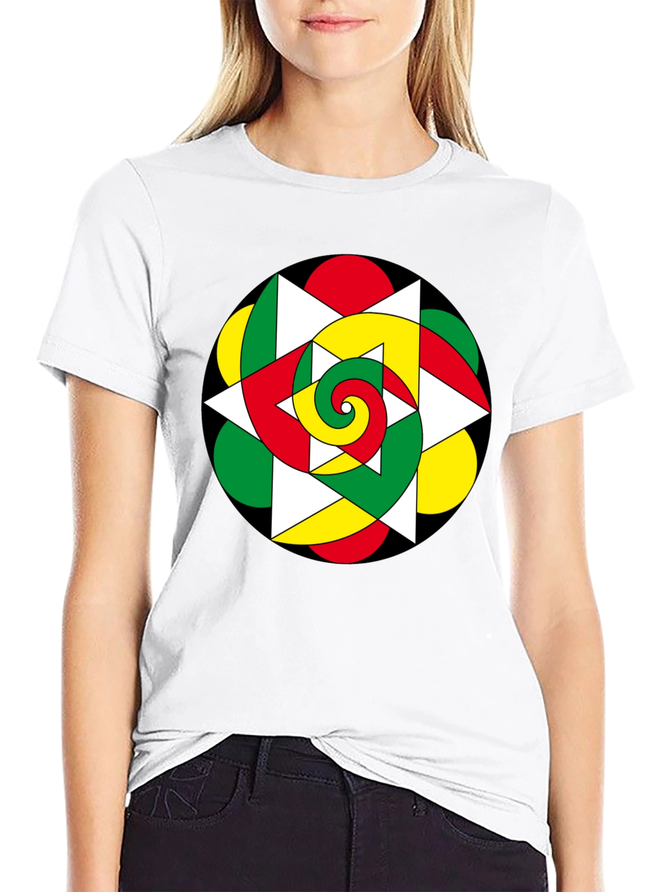 Abstract Geometric Spiral T-Shirt