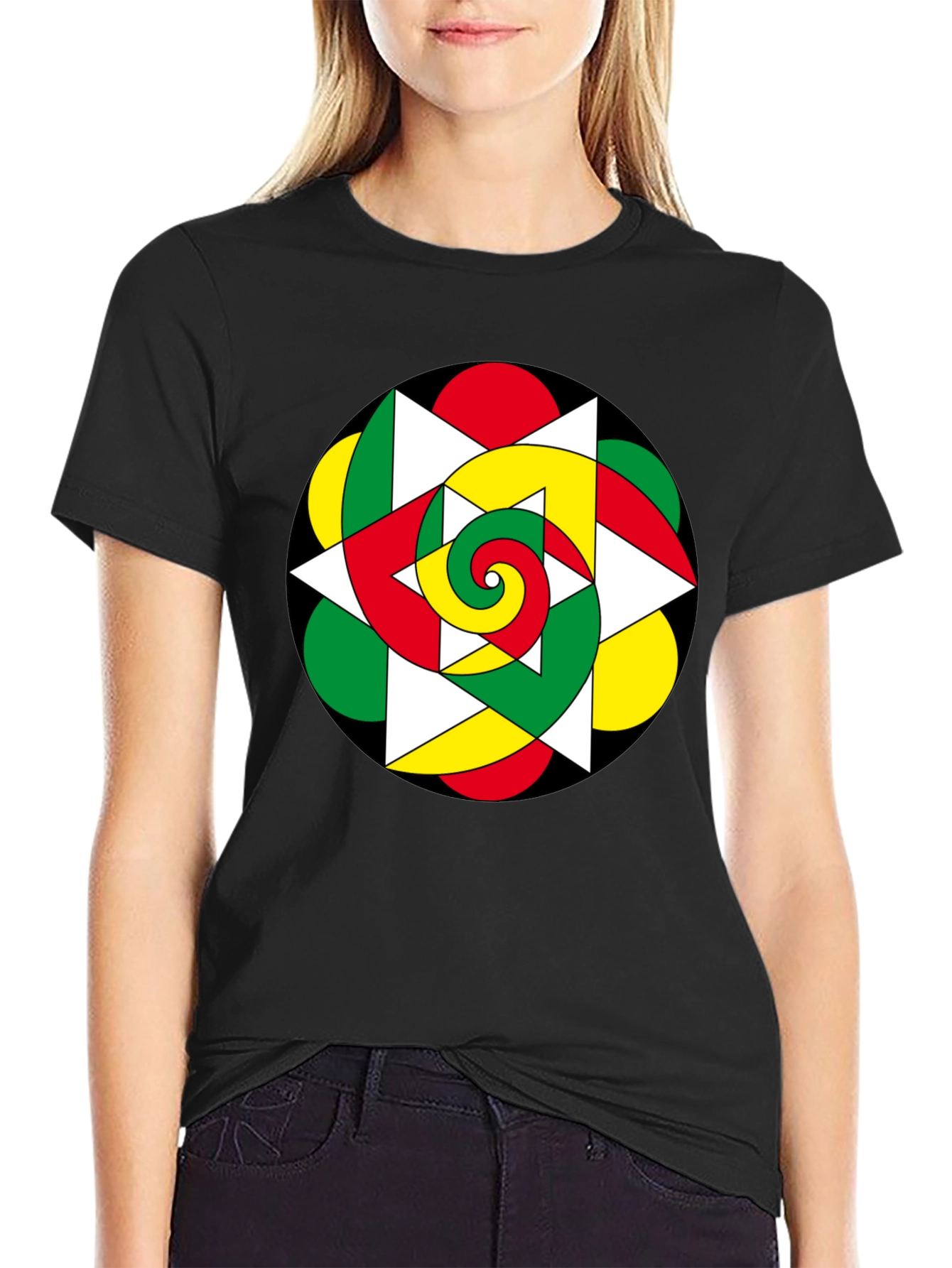 Abstract Geometric Spiral T-Shirt