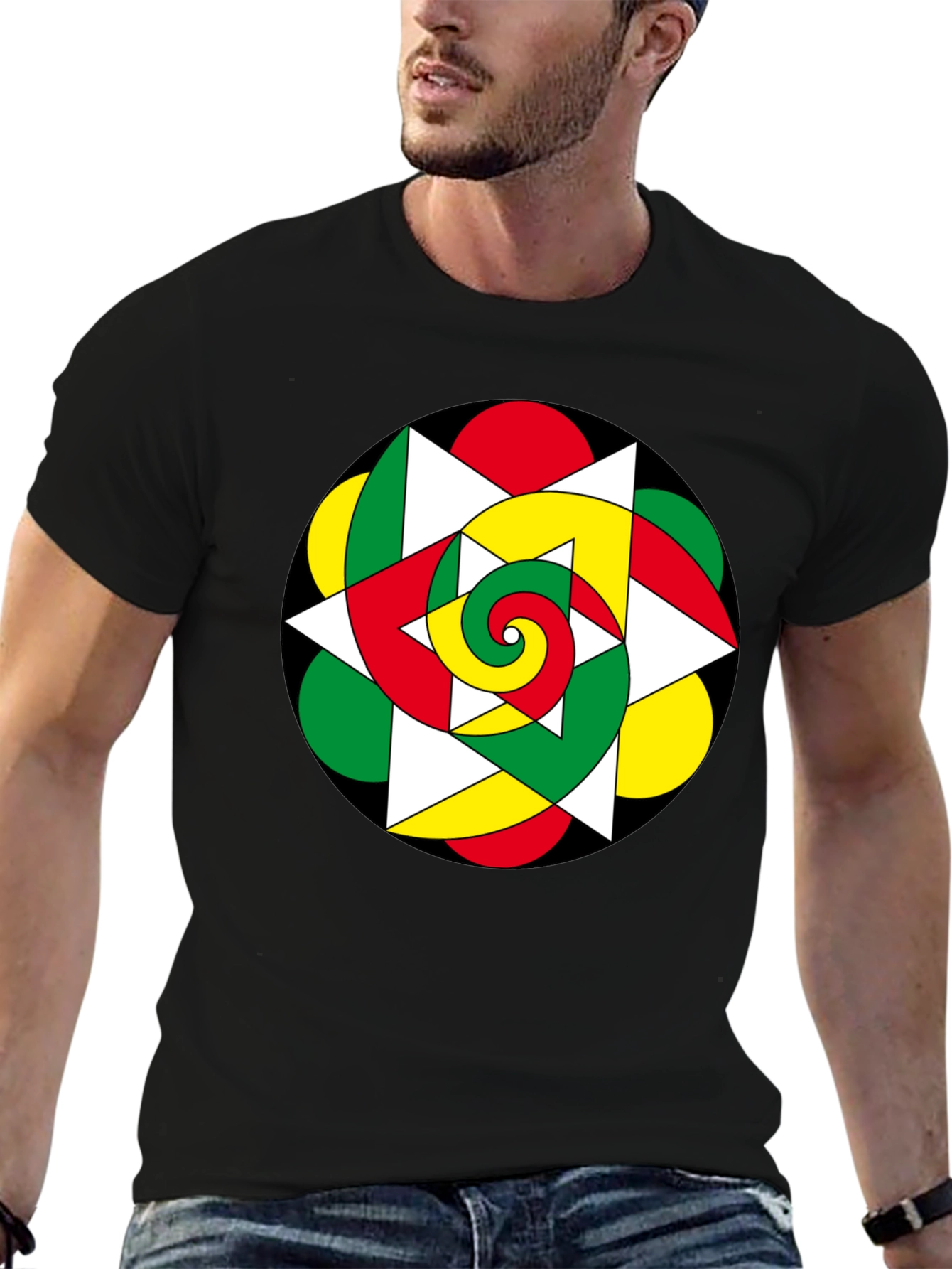 Abstract Geometric Spiral T-Shirt