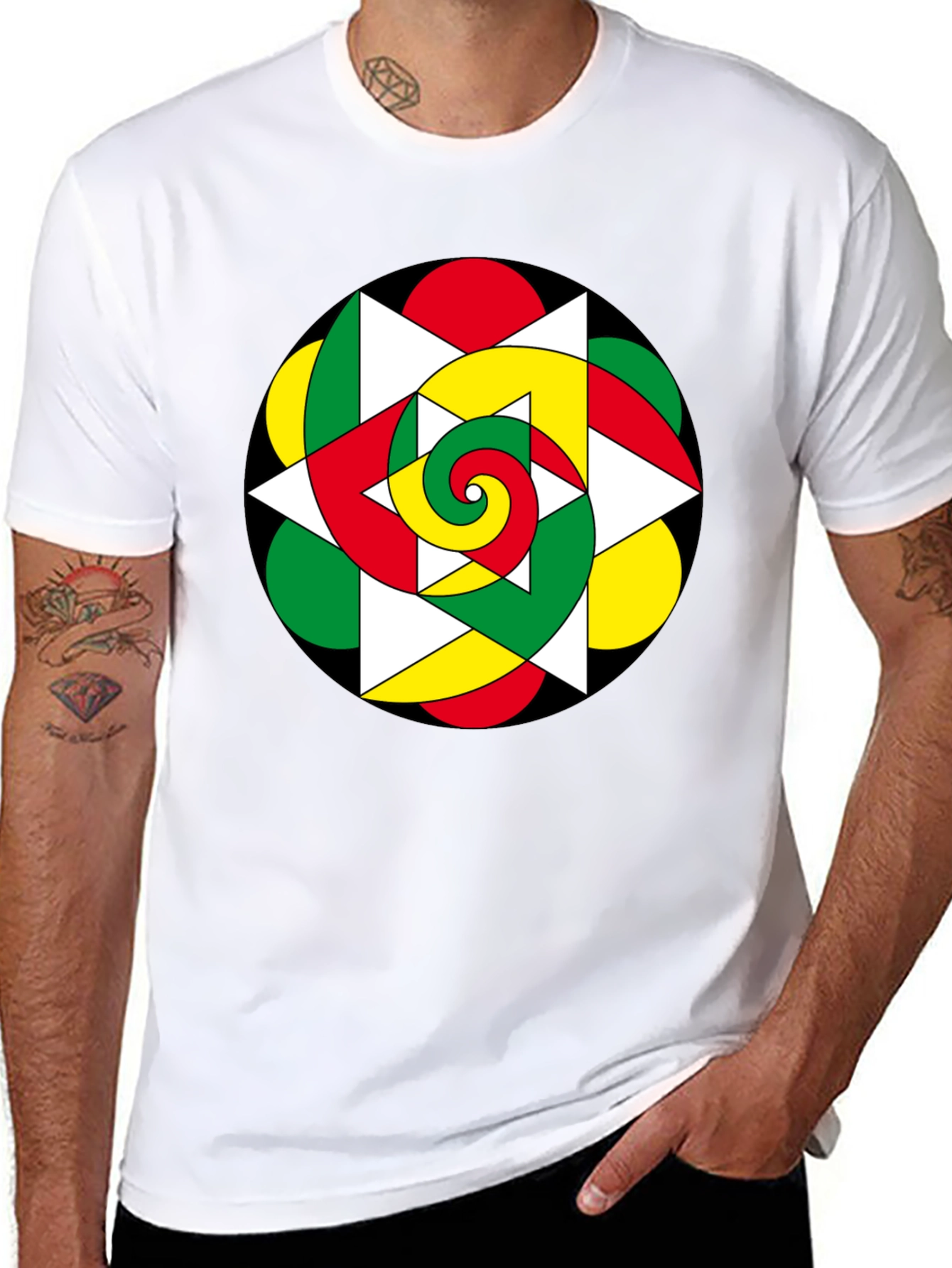 Abstract Geometric Spiral T-Shirt
