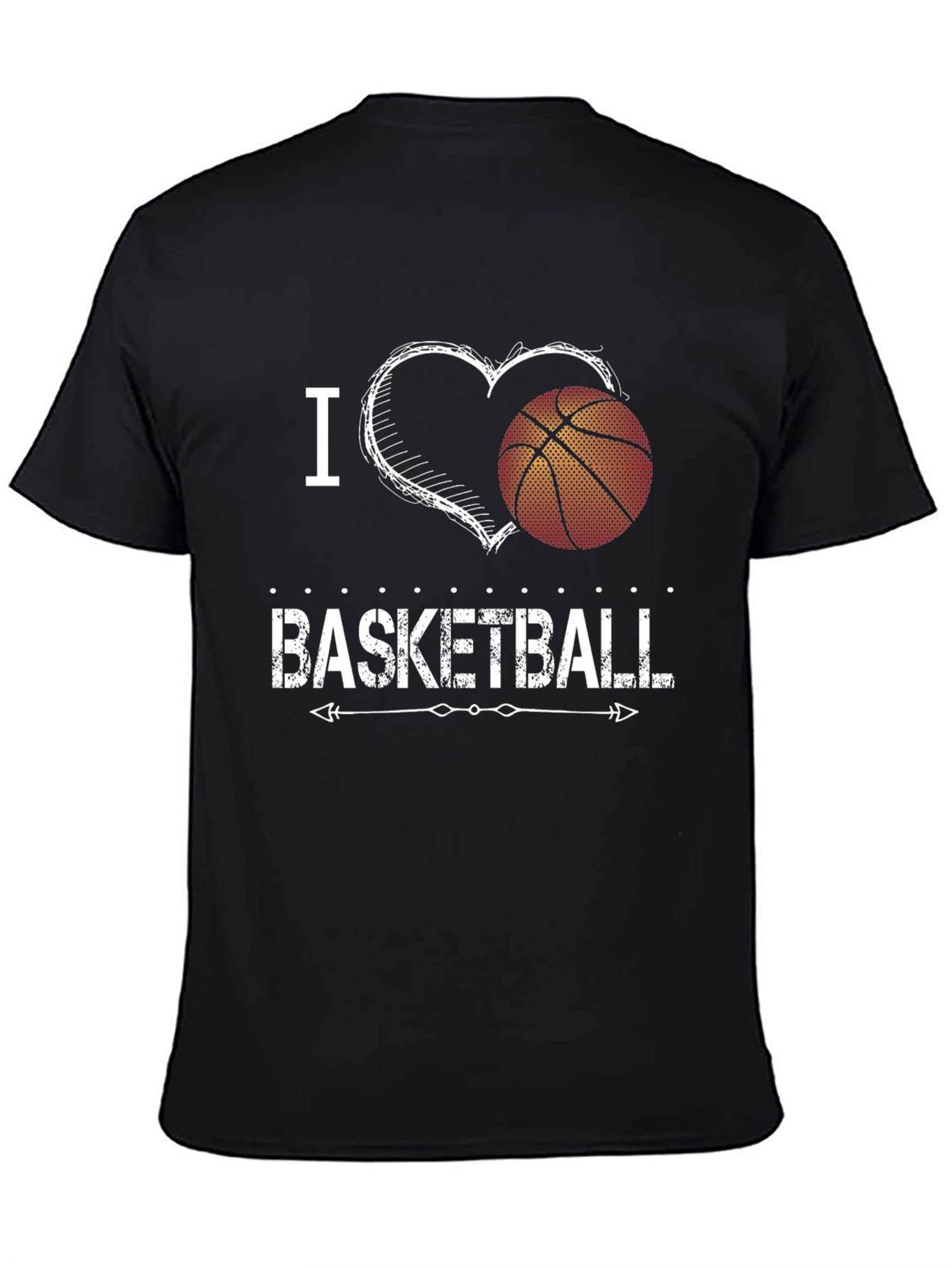 I Heart Basketball Black Graphic Tee