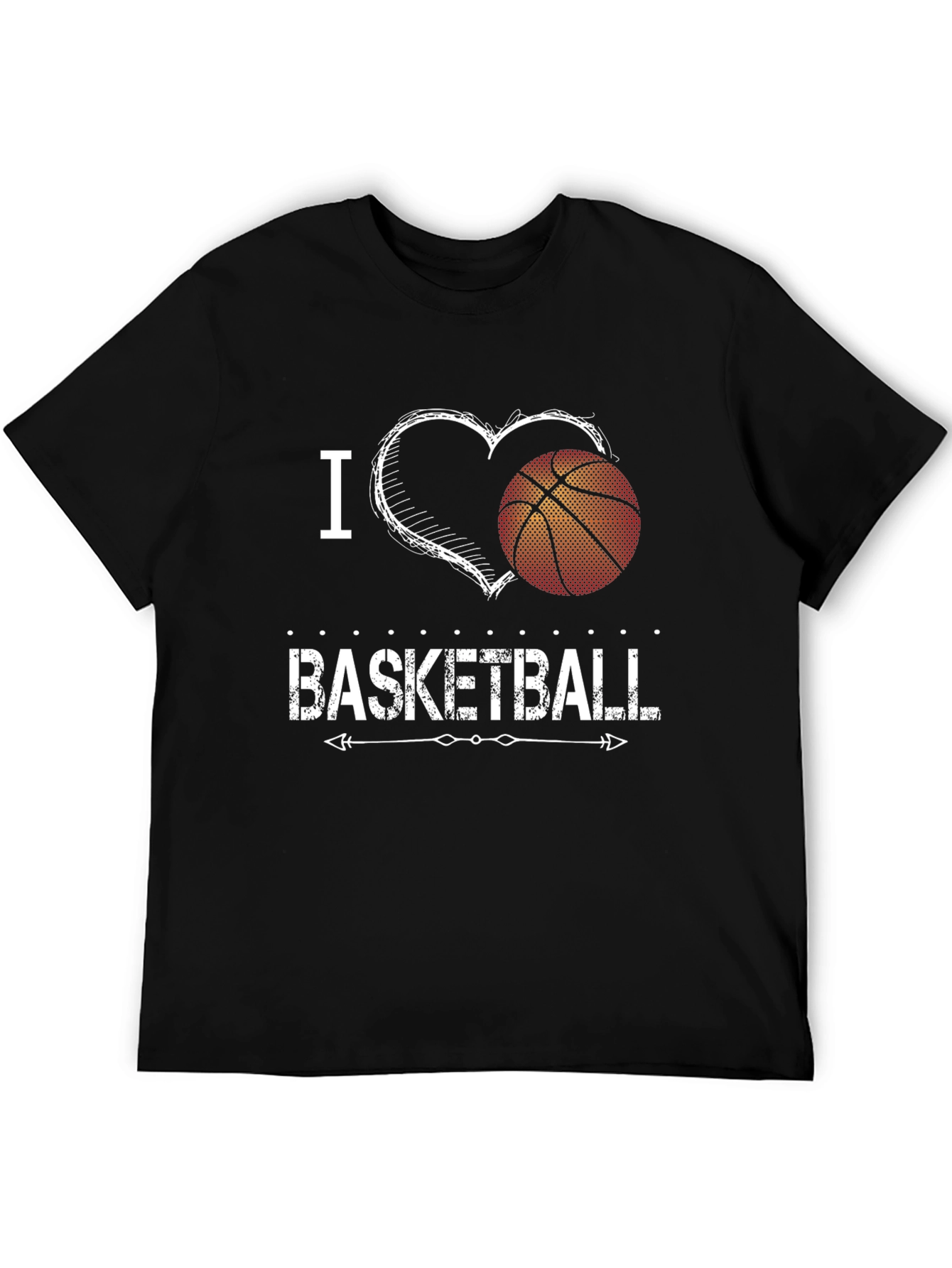 I Heart Basketball Black Graphic Tee