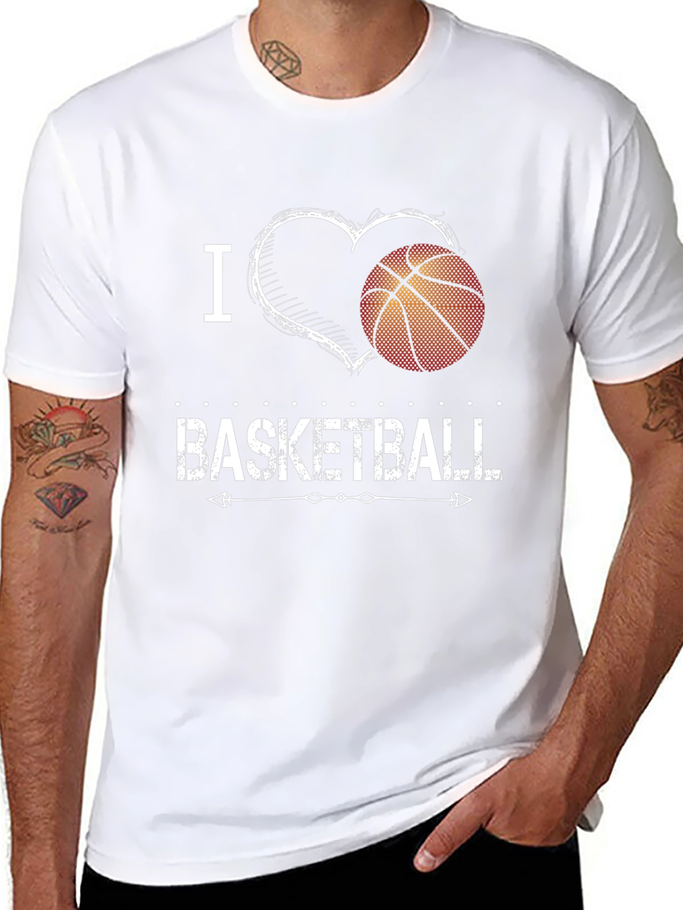 I Heart Basketball Black Graphic Tee