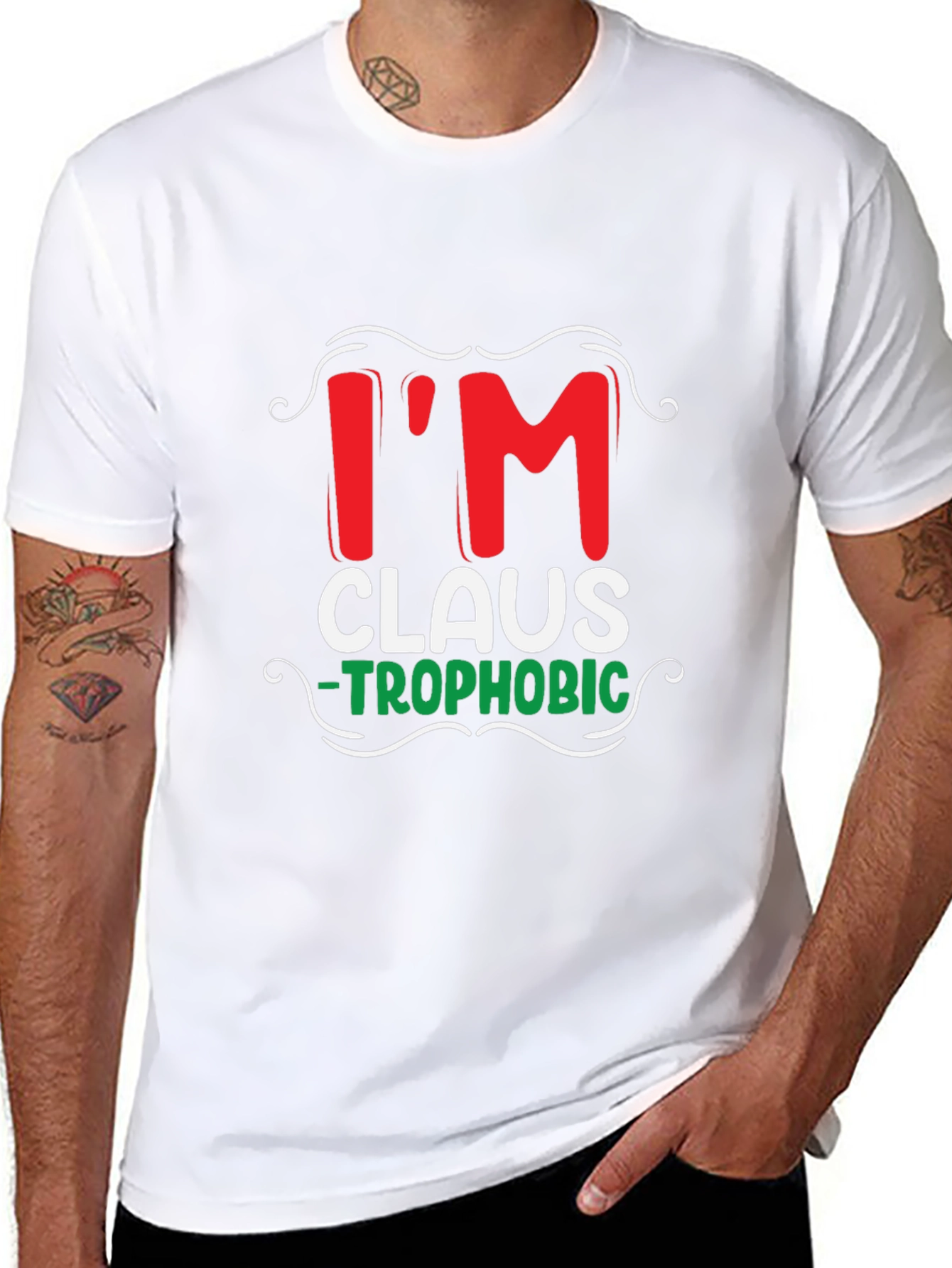 Im Claus-Trophobic Funny Christmas T-Shirt
