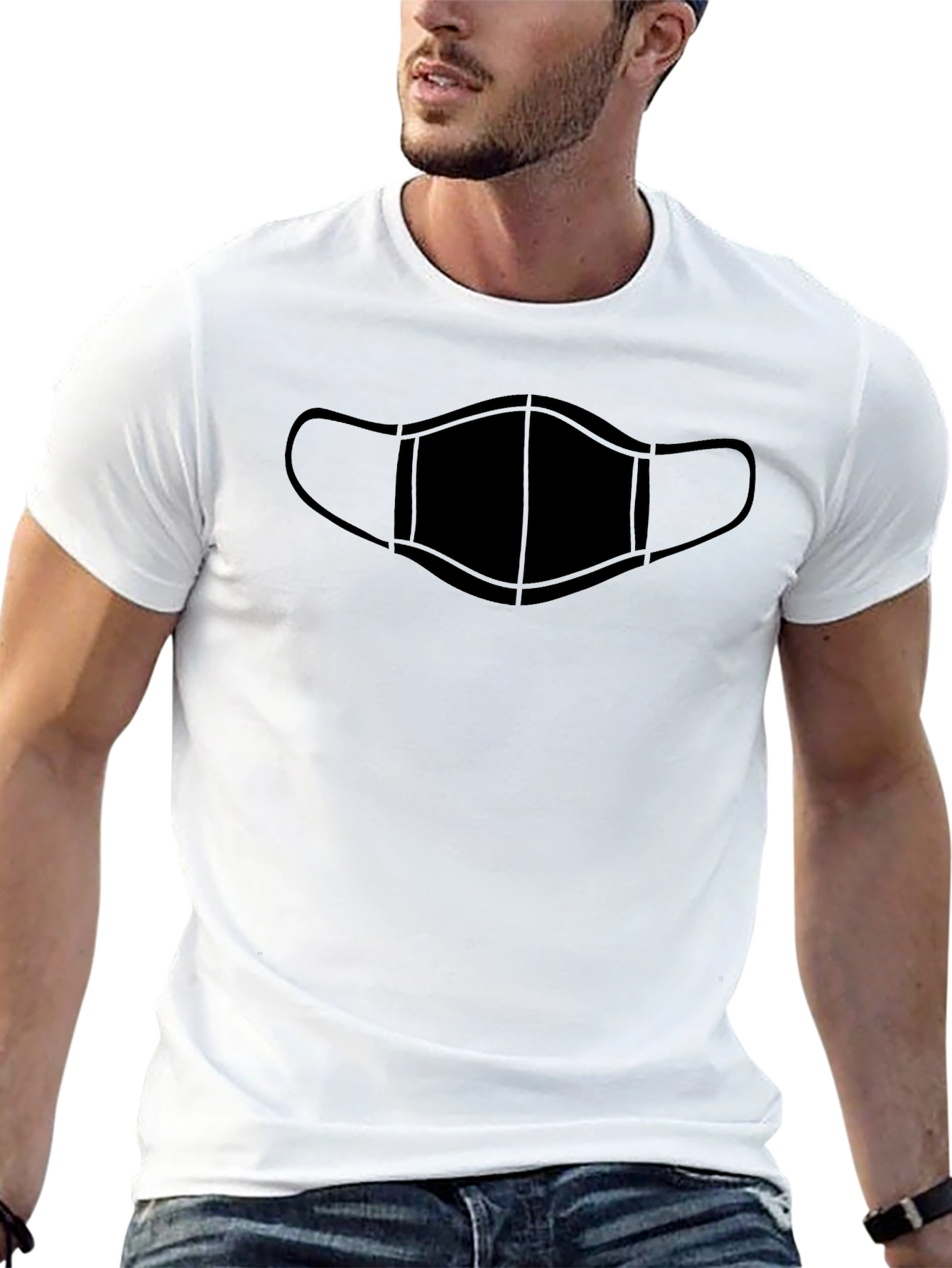 Mask Graphic Black T-Shirt