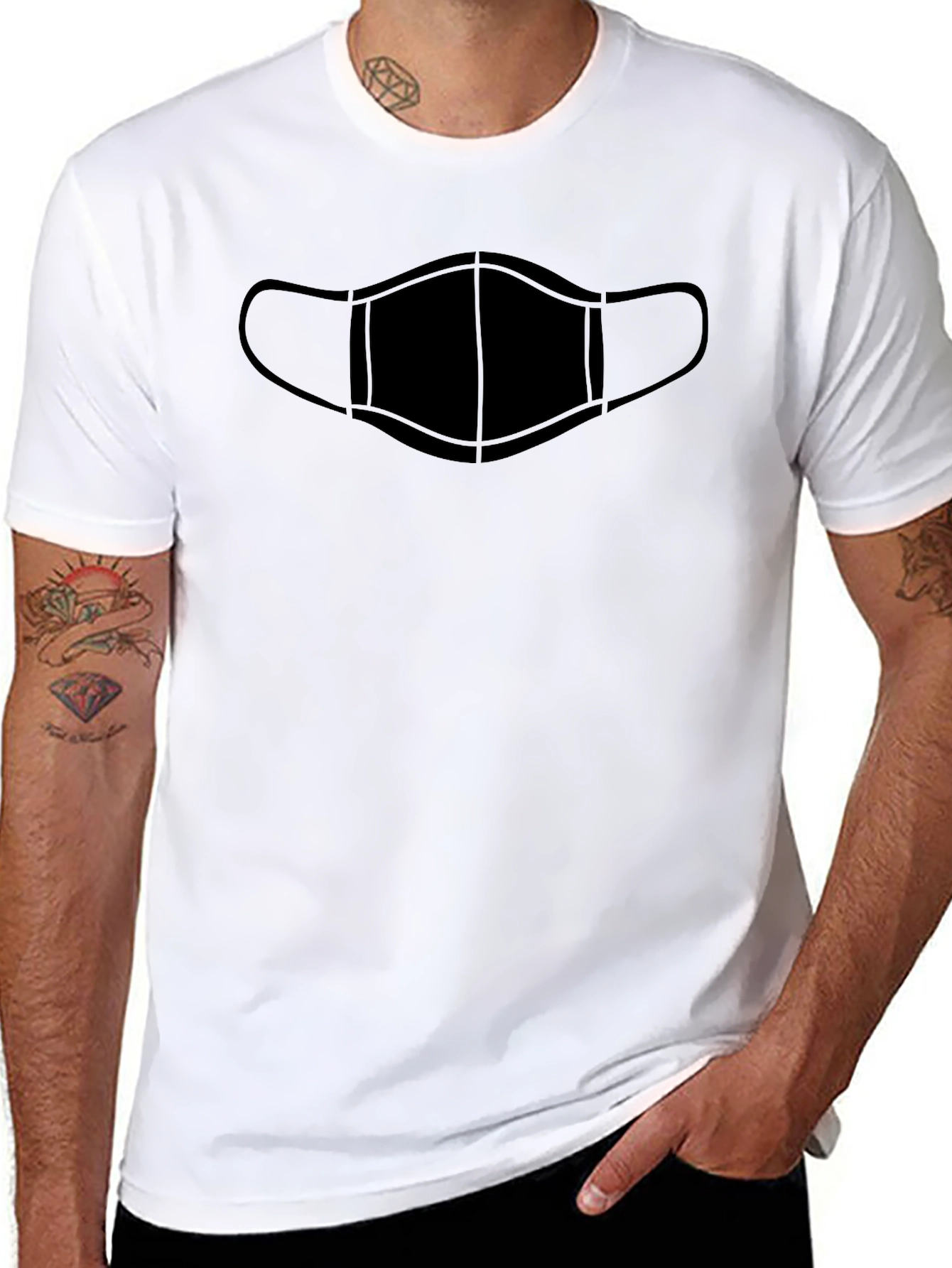 Mask Graphic Black T-Shirt