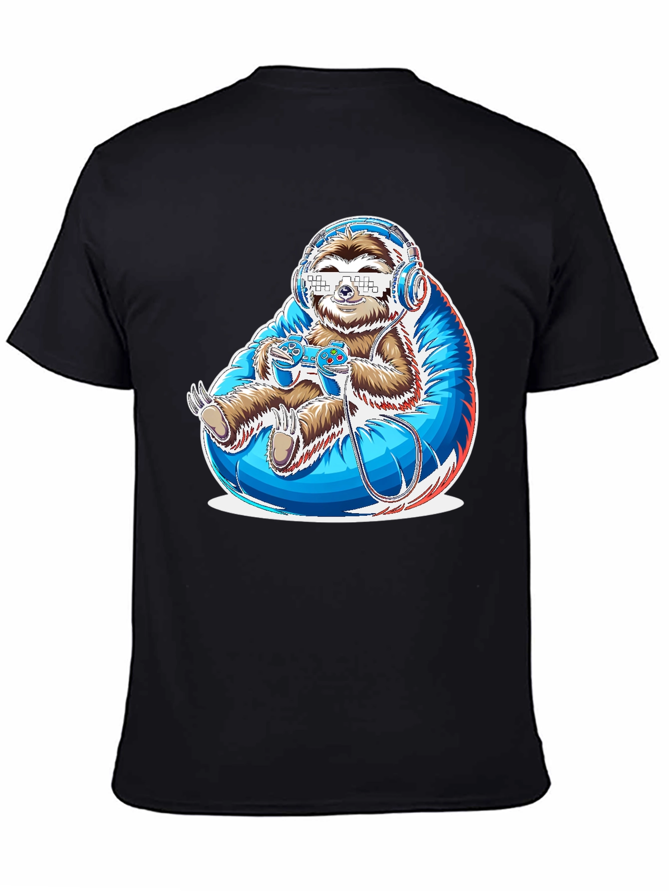 Gamer Sloth Graphic Tee - Funny Cool Relaxed Style