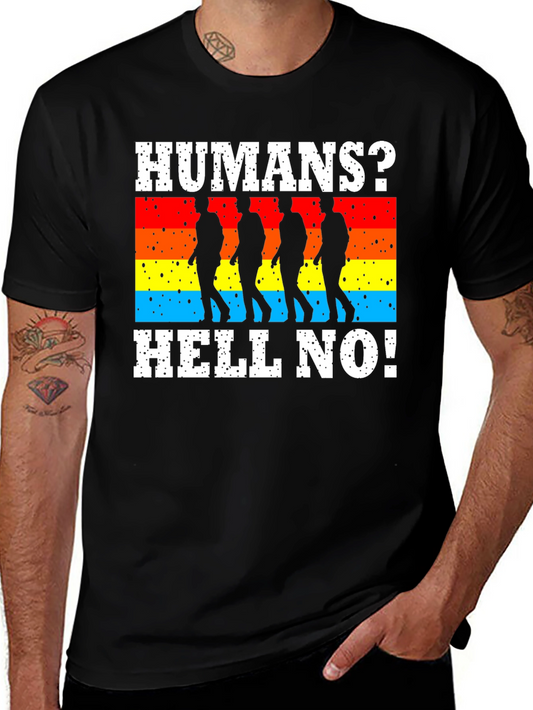 Humans? Hell No! T-Shirt - Funny Walking Dead Design