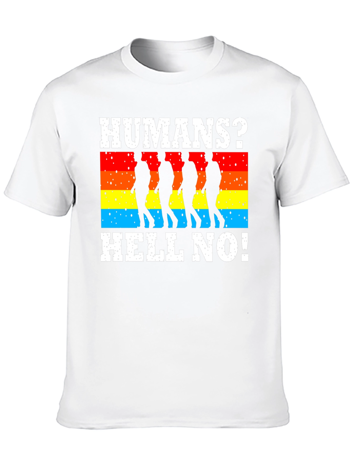 Humans? Hell No! T-Shirt - Funny Walking Dead Design