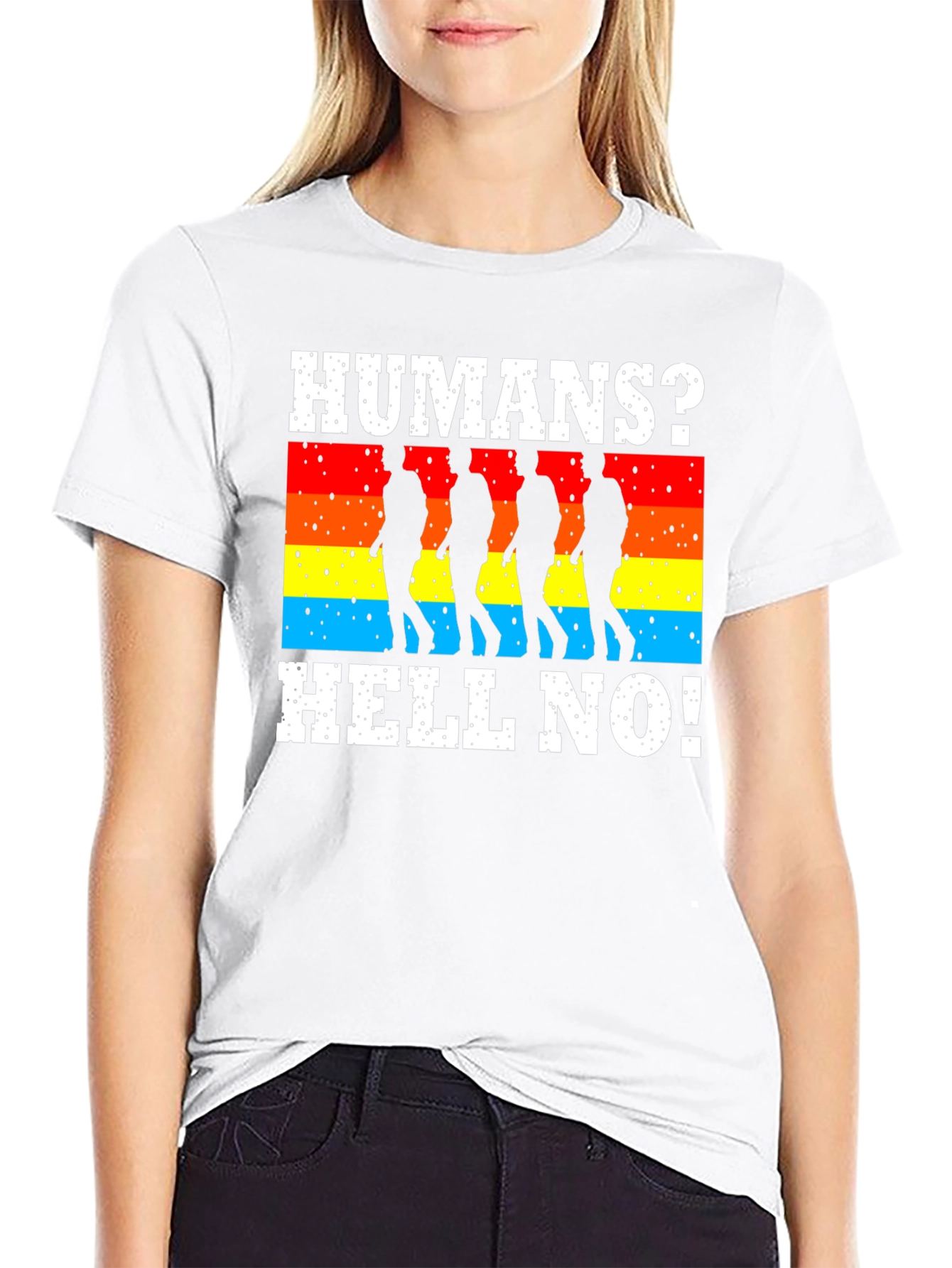 Humans? Hell No! T-Shirt - Funny Walking Dead Design