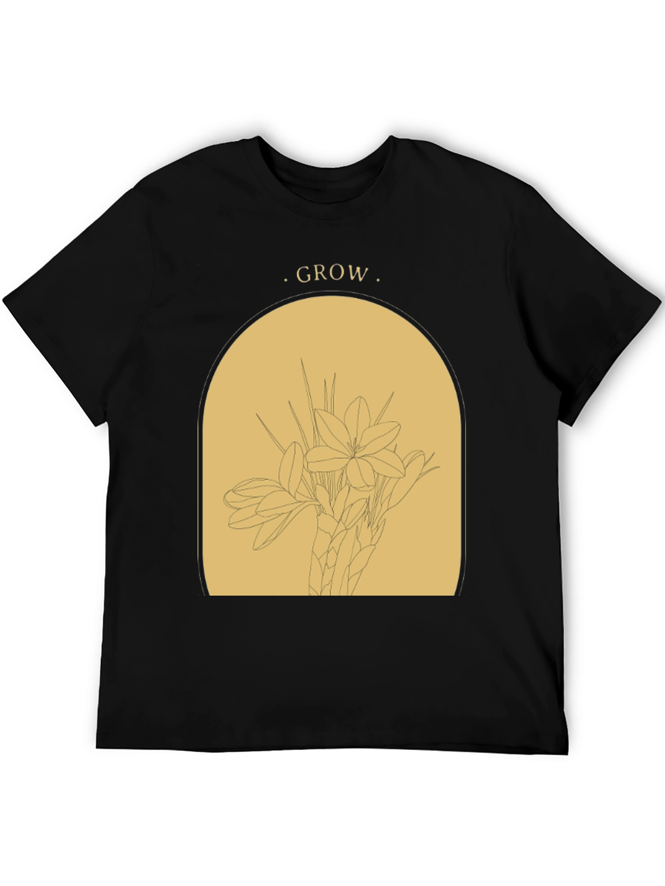 Grow Graphic T-Shirt - Black Botanical Tee