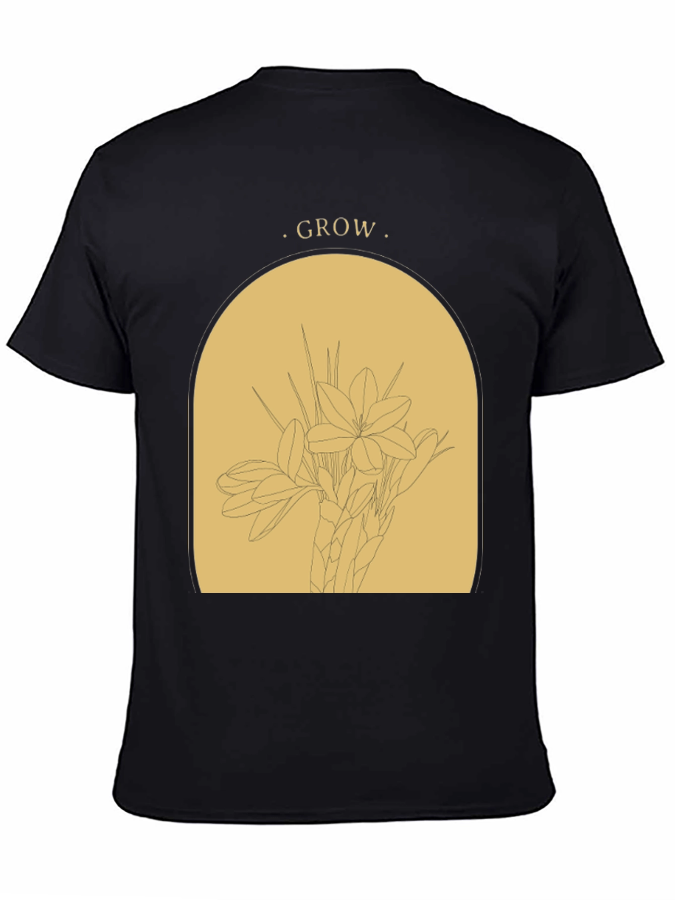 Grow Graphic T-Shirt - Black Botanical Tee