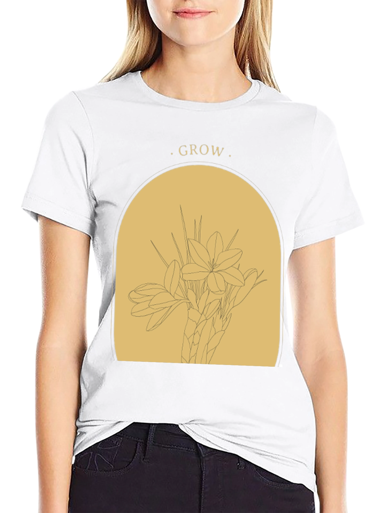 Grow Graphic T-Shirt - Black Botanical Tee