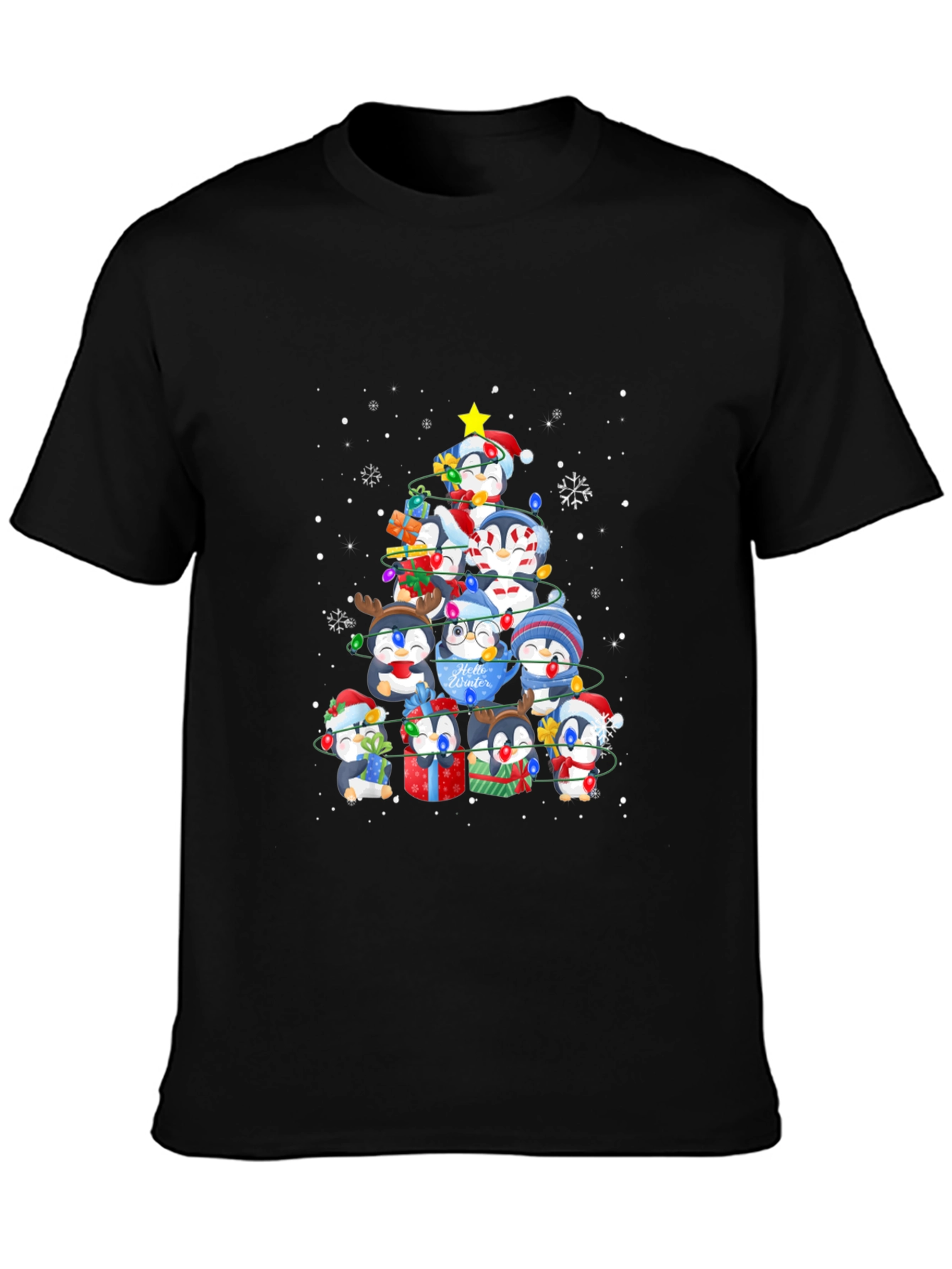 Penguin Christmas Tree T-Shirt - Holiday Cheer