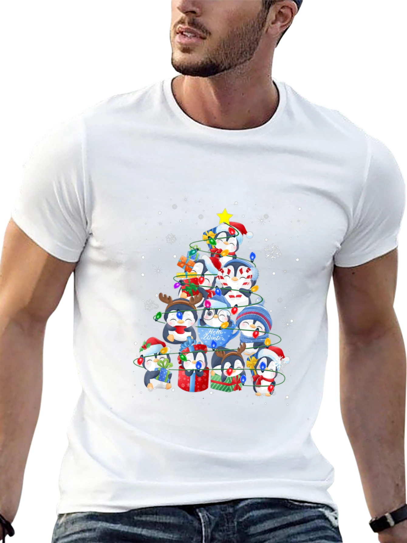 Penguin Christmas Tree T-Shirt - Holiday Cheer