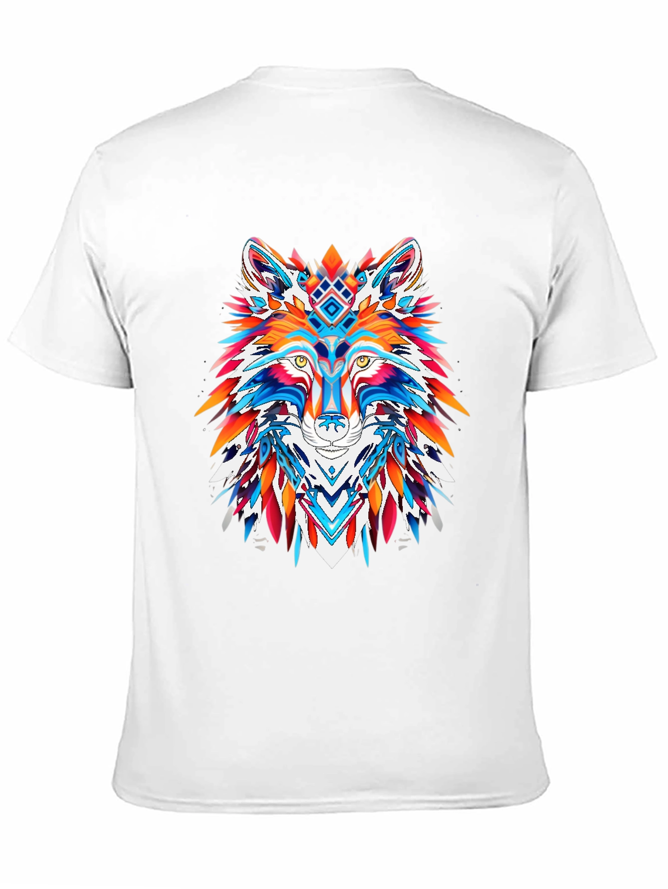 Vibrant Wolf Graphic Tee - Bold Animal Print
