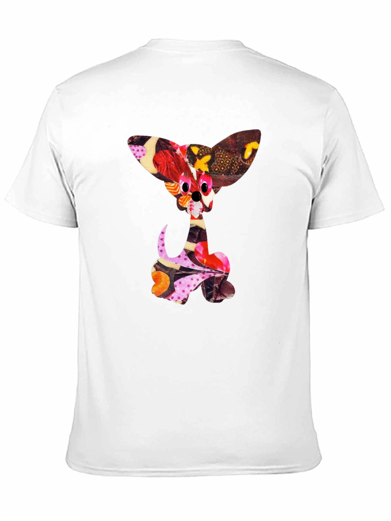 Abstract Puppy Print Black Crew Neck T-Shirt