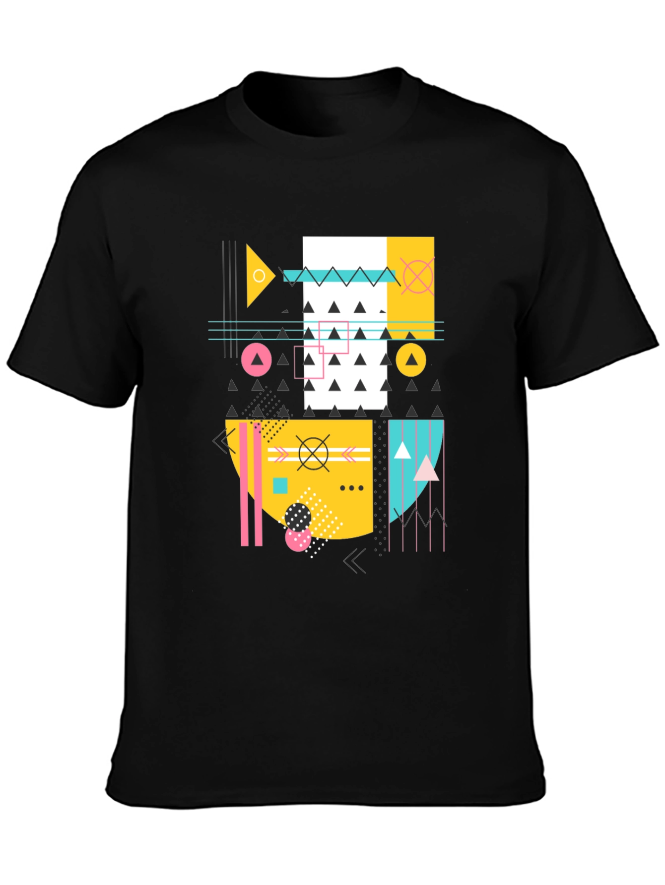 Geometric Pattern Black T-Shirt