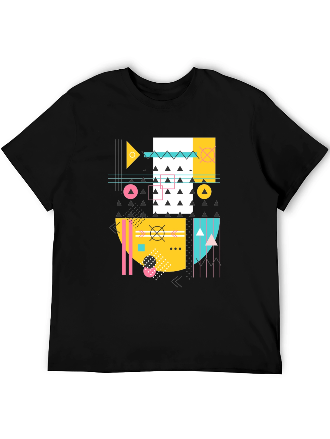 Geometric Pattern Black T-Shirt