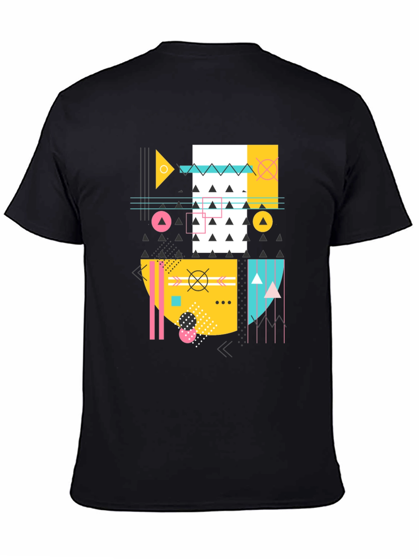 Geometric Pattern Black T-Shirt