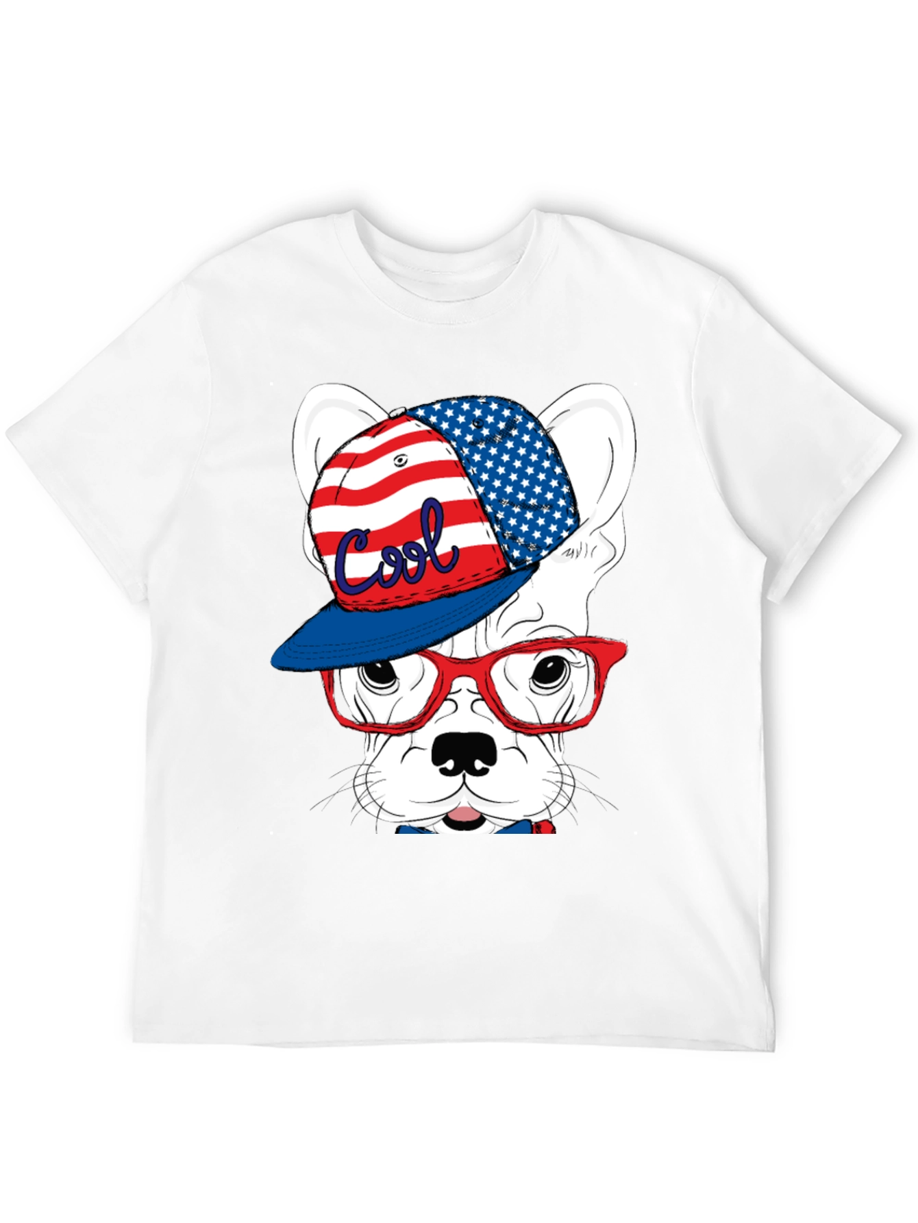 Cool Patriotic Dog Graphic Tee