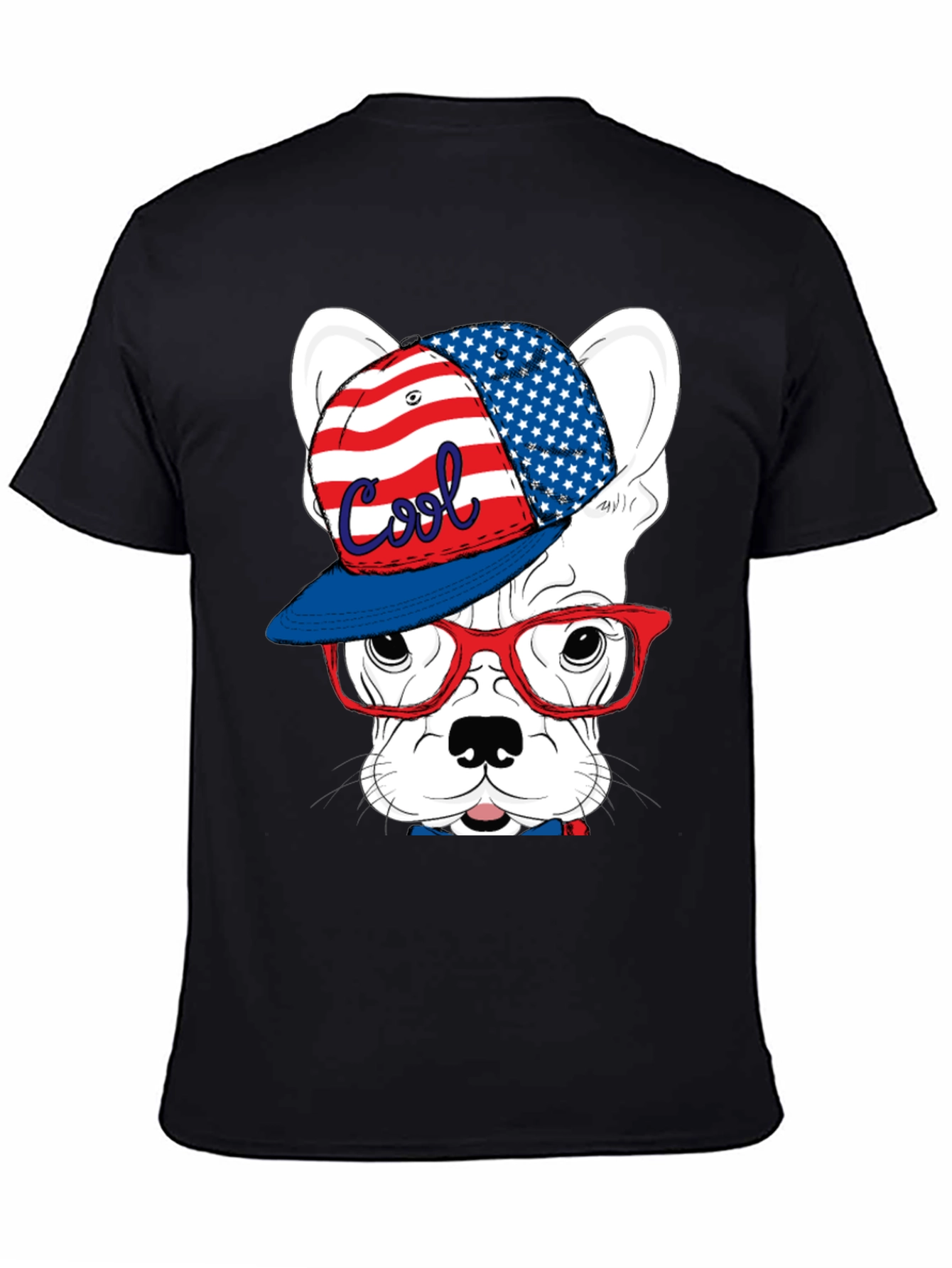 Cool Patriotic Dog Graphic Tee
