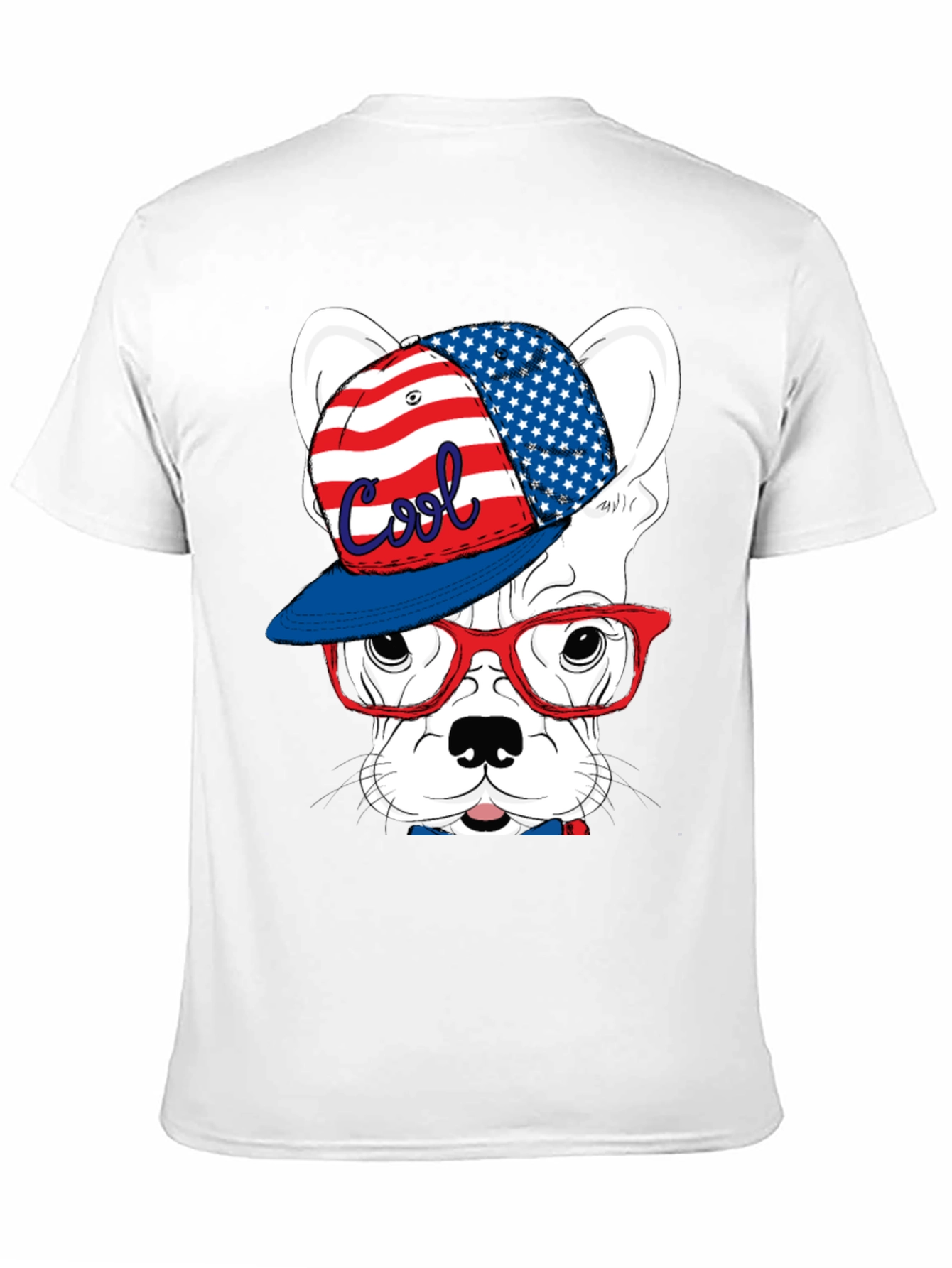 Cool Patriotic Dog Graphic Tee