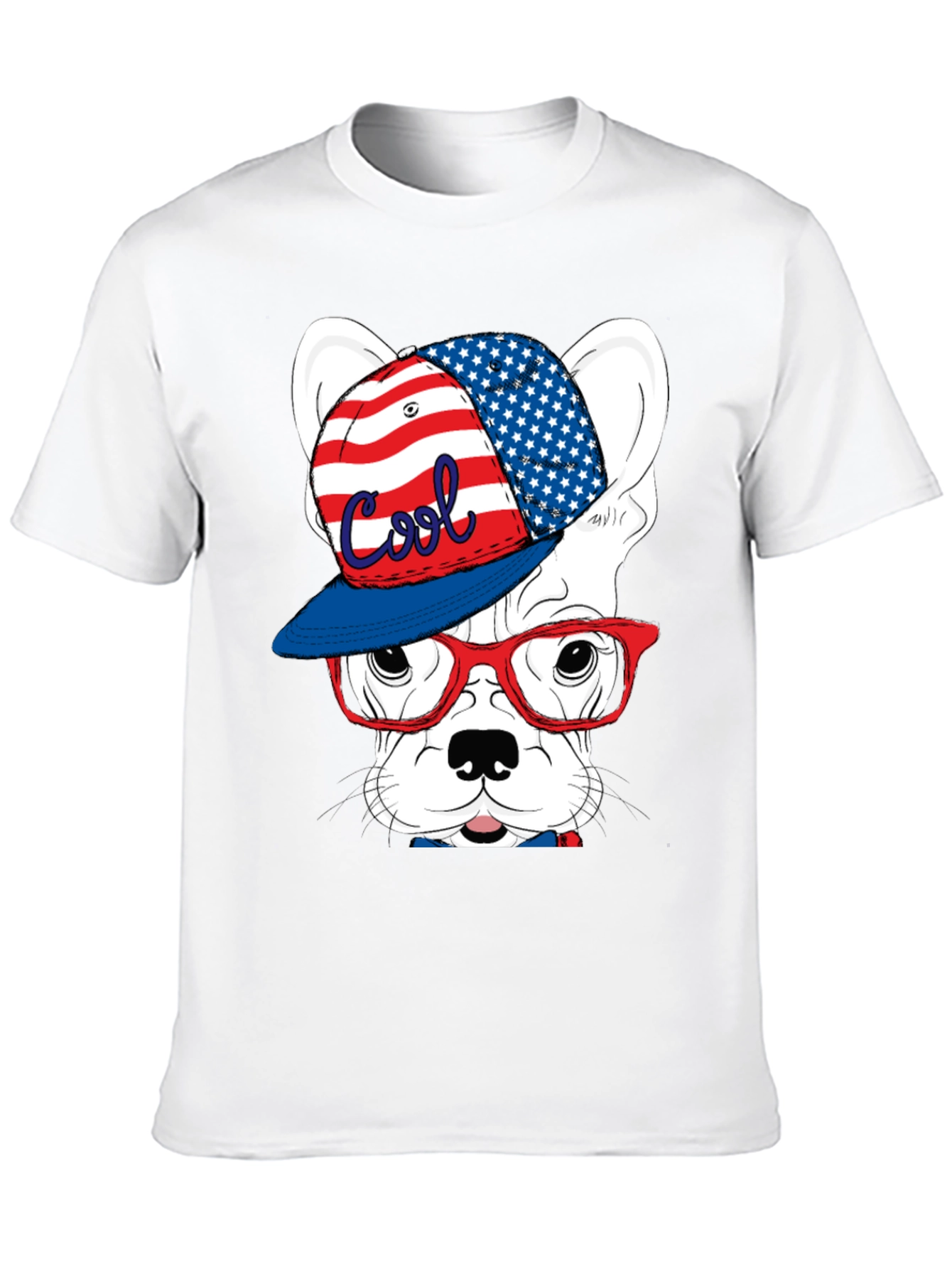 Cool Patriotic Dog Graphic Tee