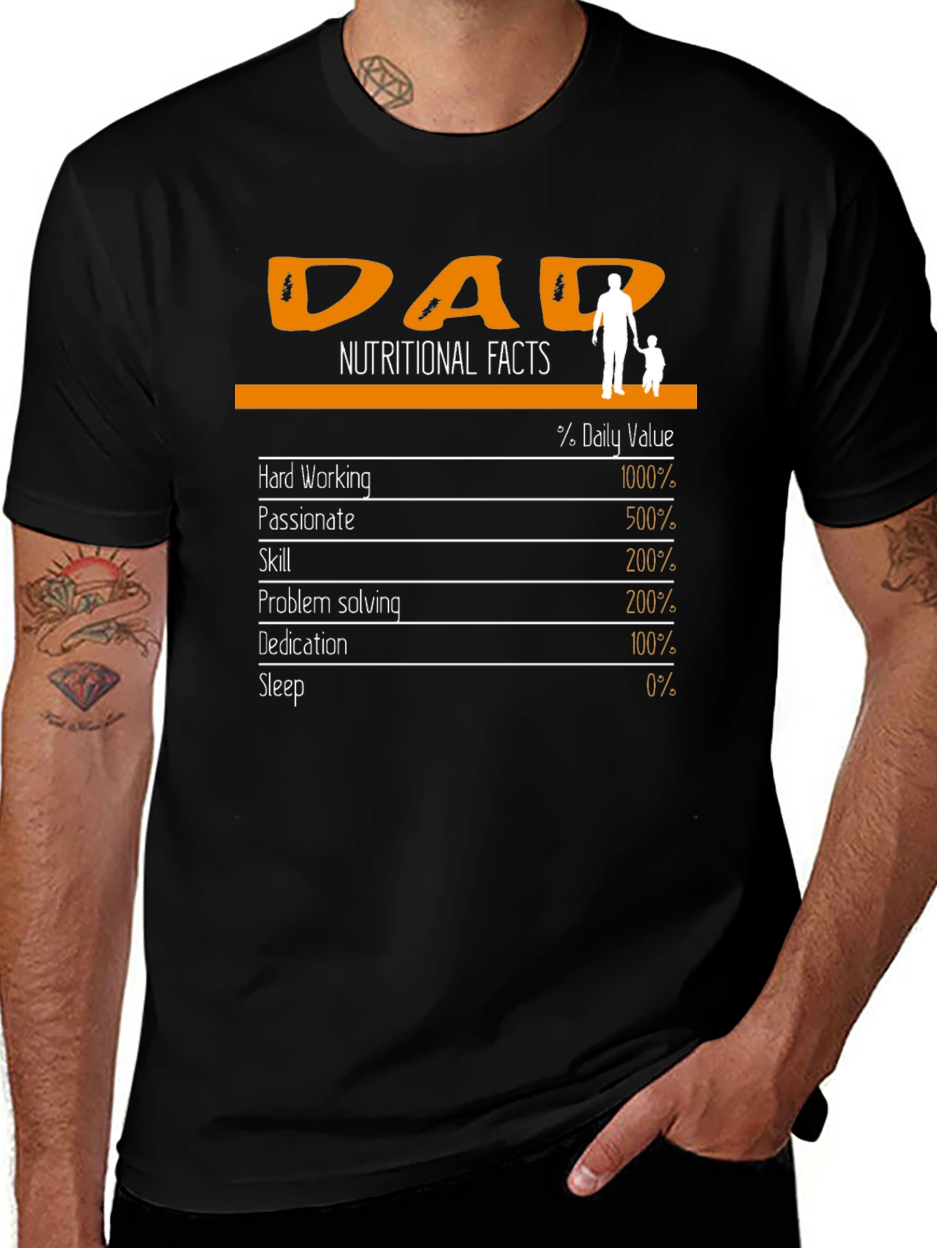 Dad Nutritional Facts T-Shirt - Fathers Day Gift