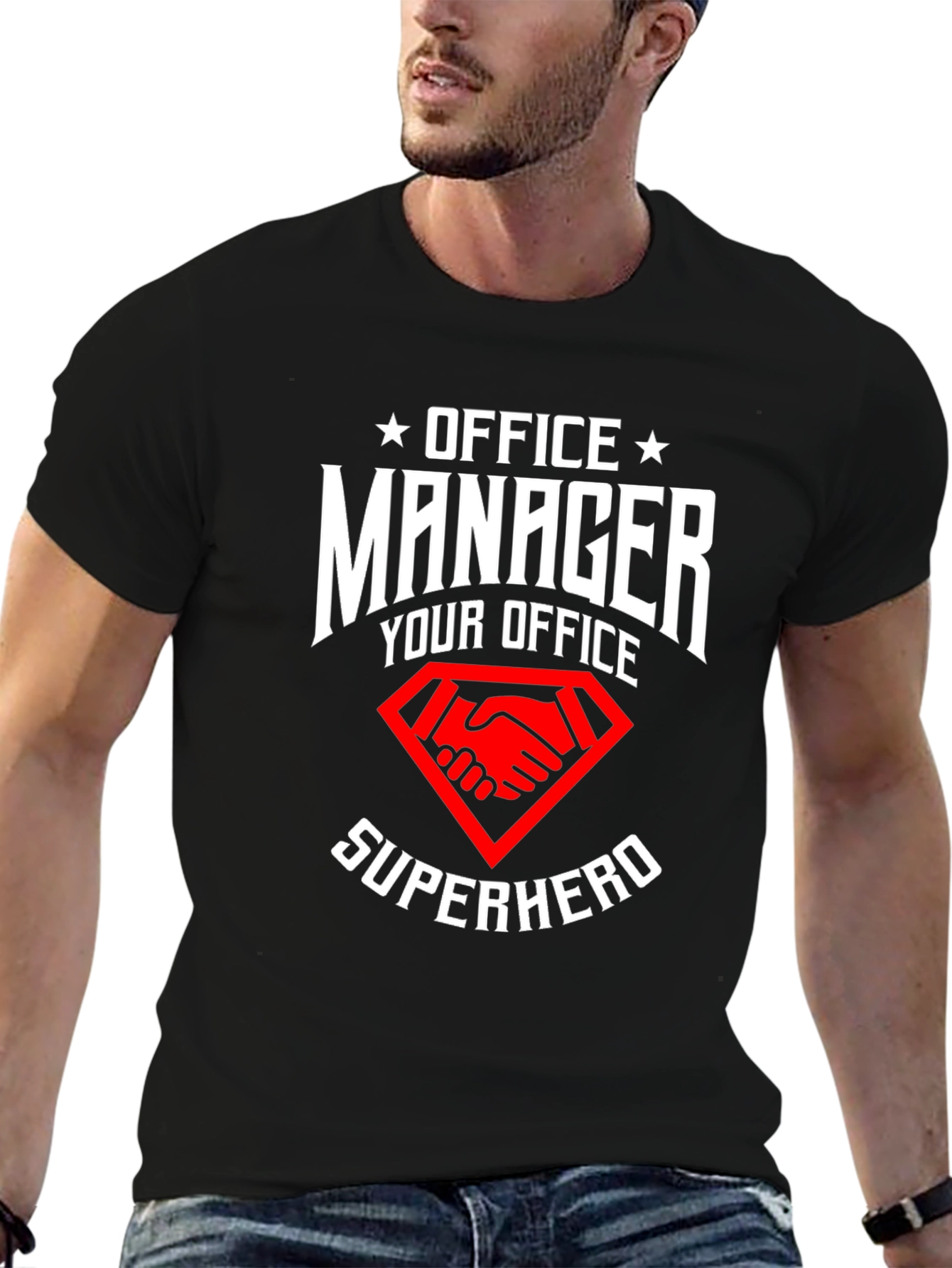 Office Manager Superhero Graphic T-Shirt