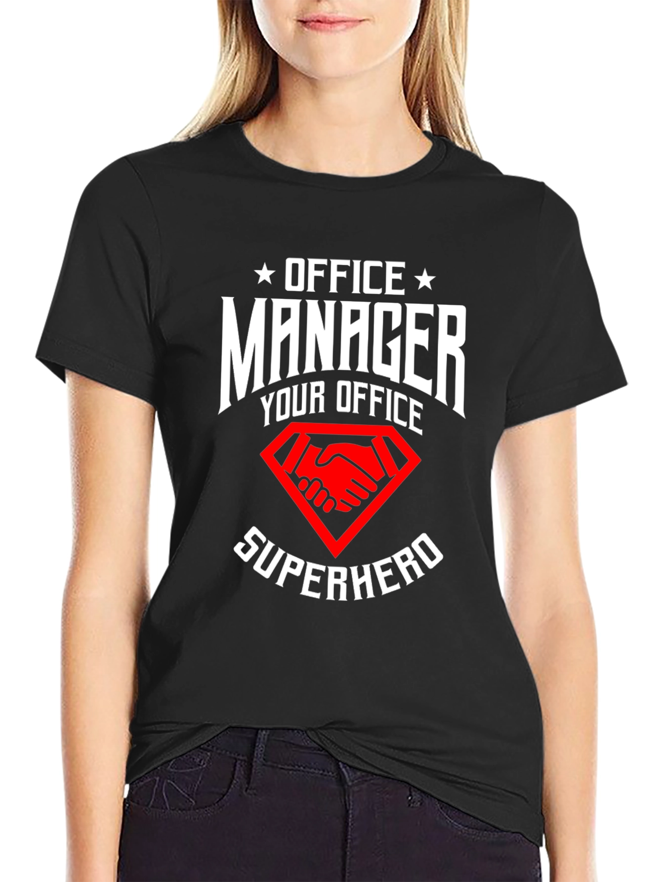 Office Manager Superhero Graphic T-Shirt