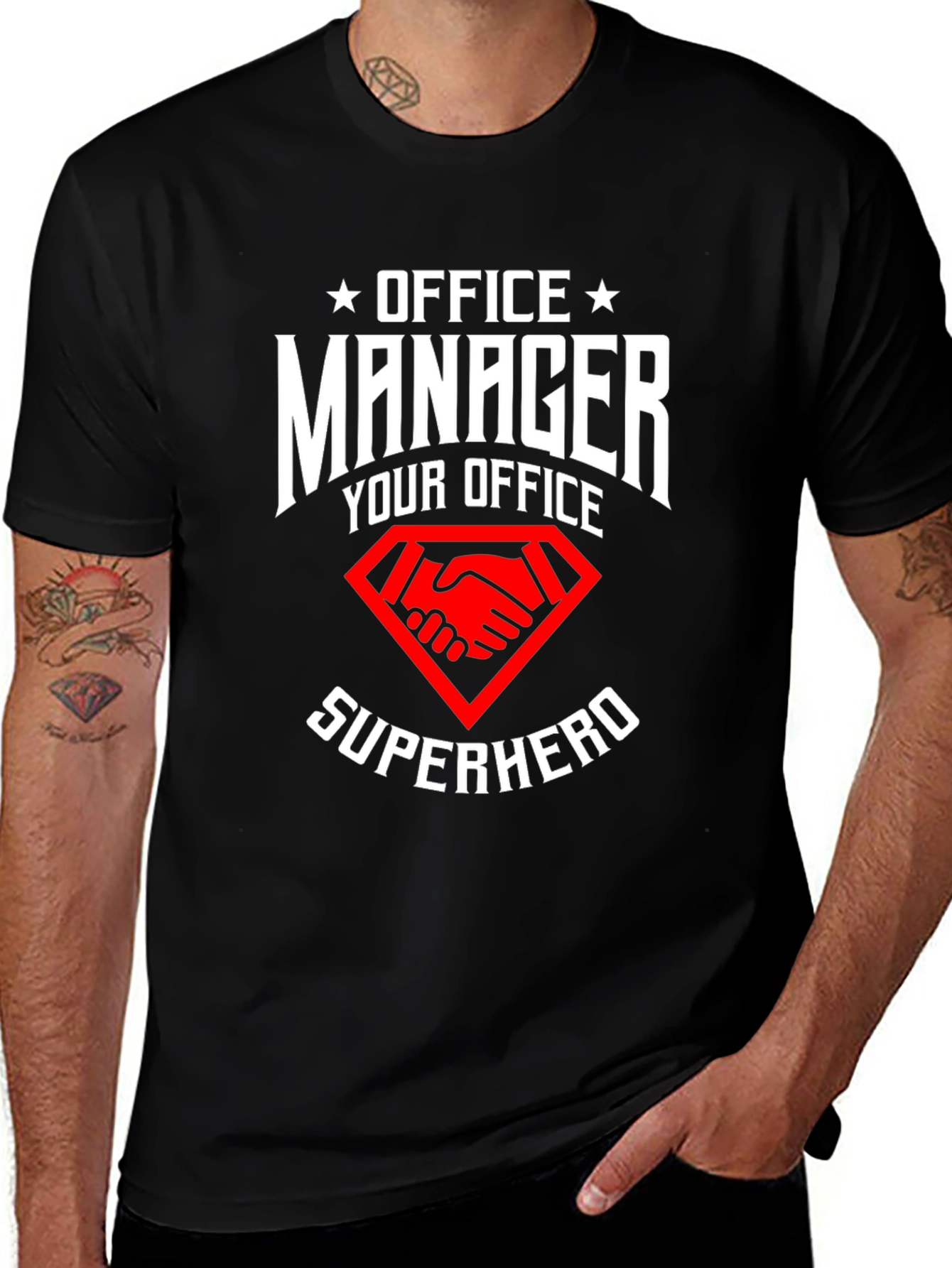 Office Manager Superhero Graphic T-Shirt