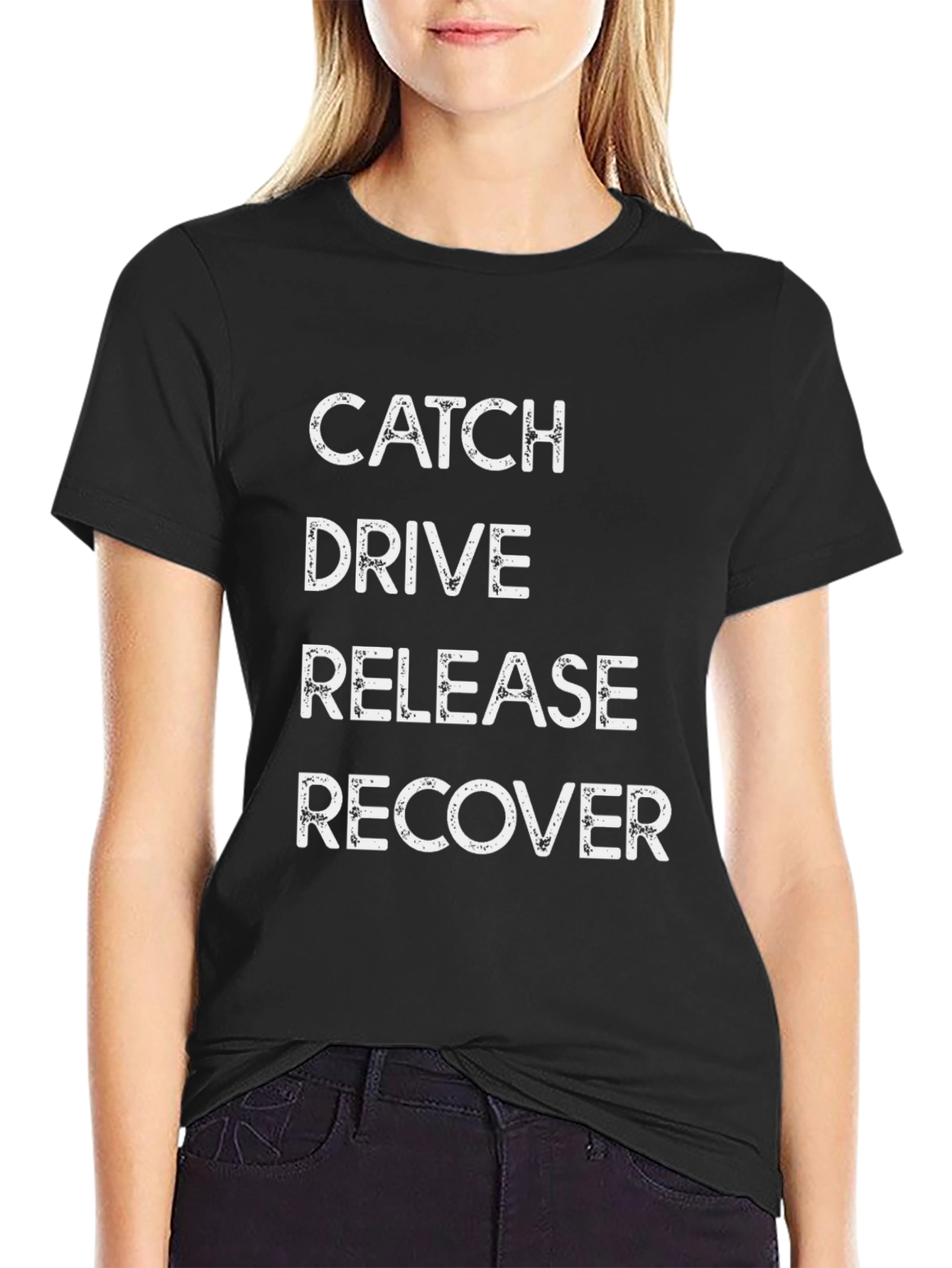 Catch Drive Release Recover Black Graphic Tee