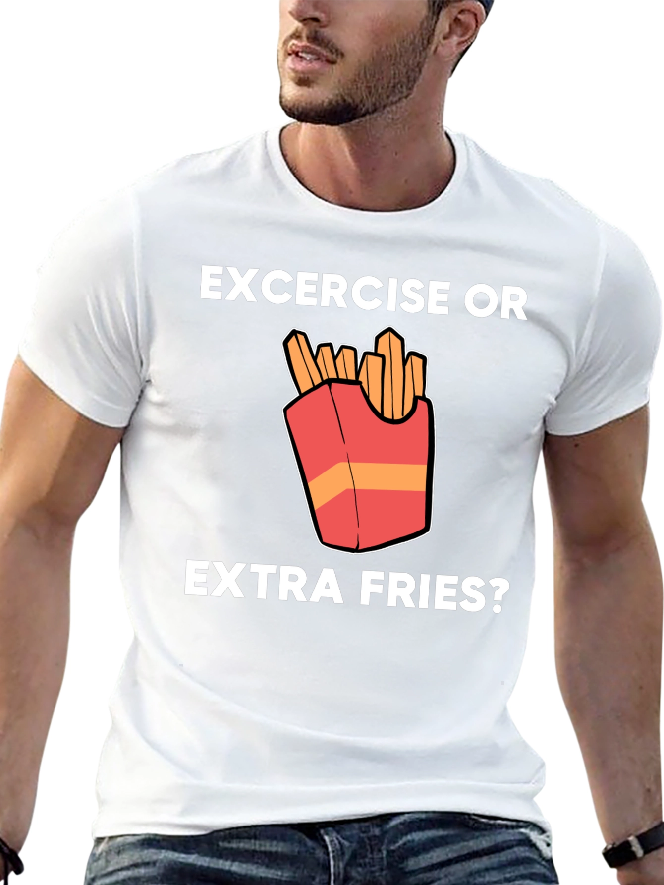 Exercise or Extra Fries Funny T-Shirt