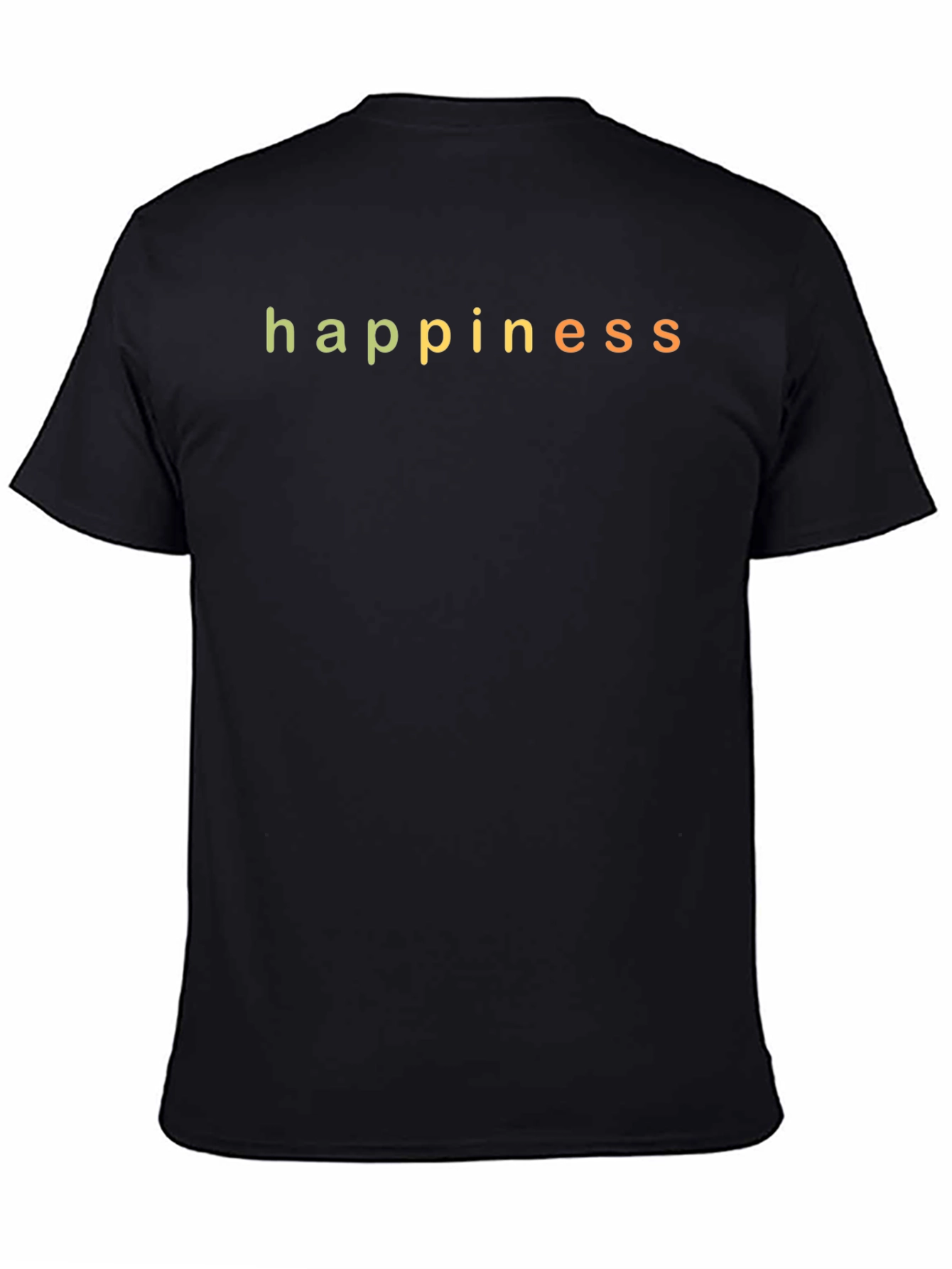 Happiness Graphic Print Black T-Shirt