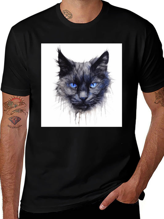 Black Cat Graphic Tee - Mens Crew Neck