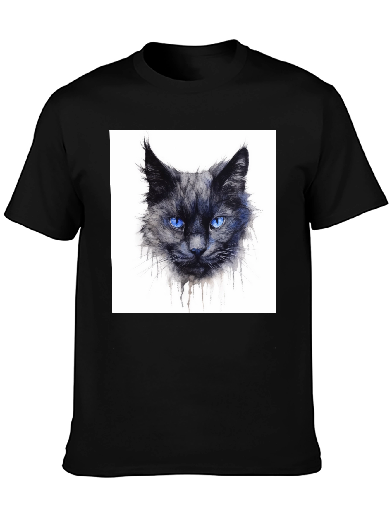 Black Cat Graphic Tee - Mens Crew Neck