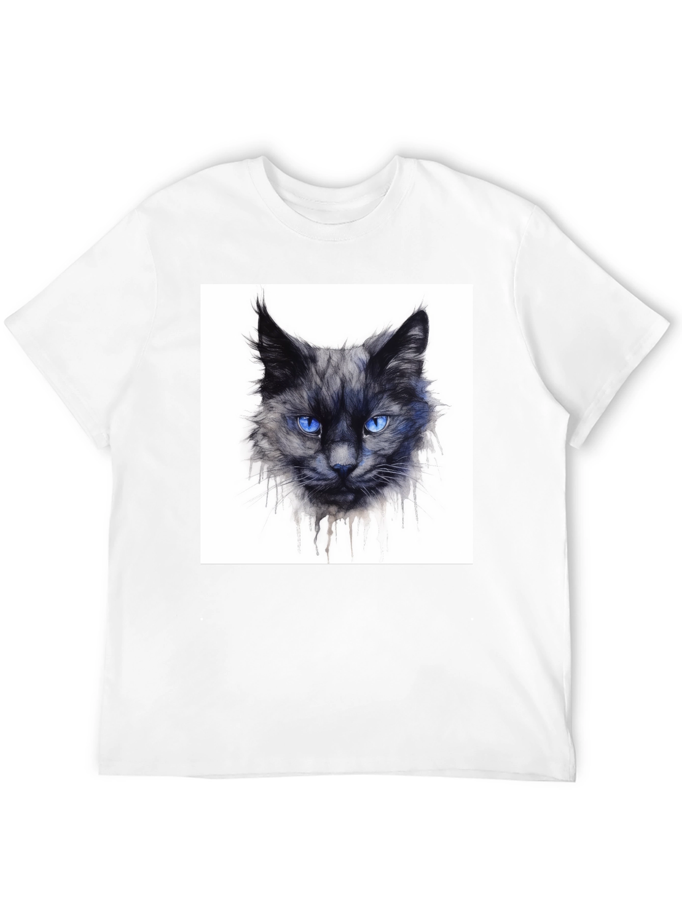 Black Cat Graphic Tee - Mens Crew Neck
