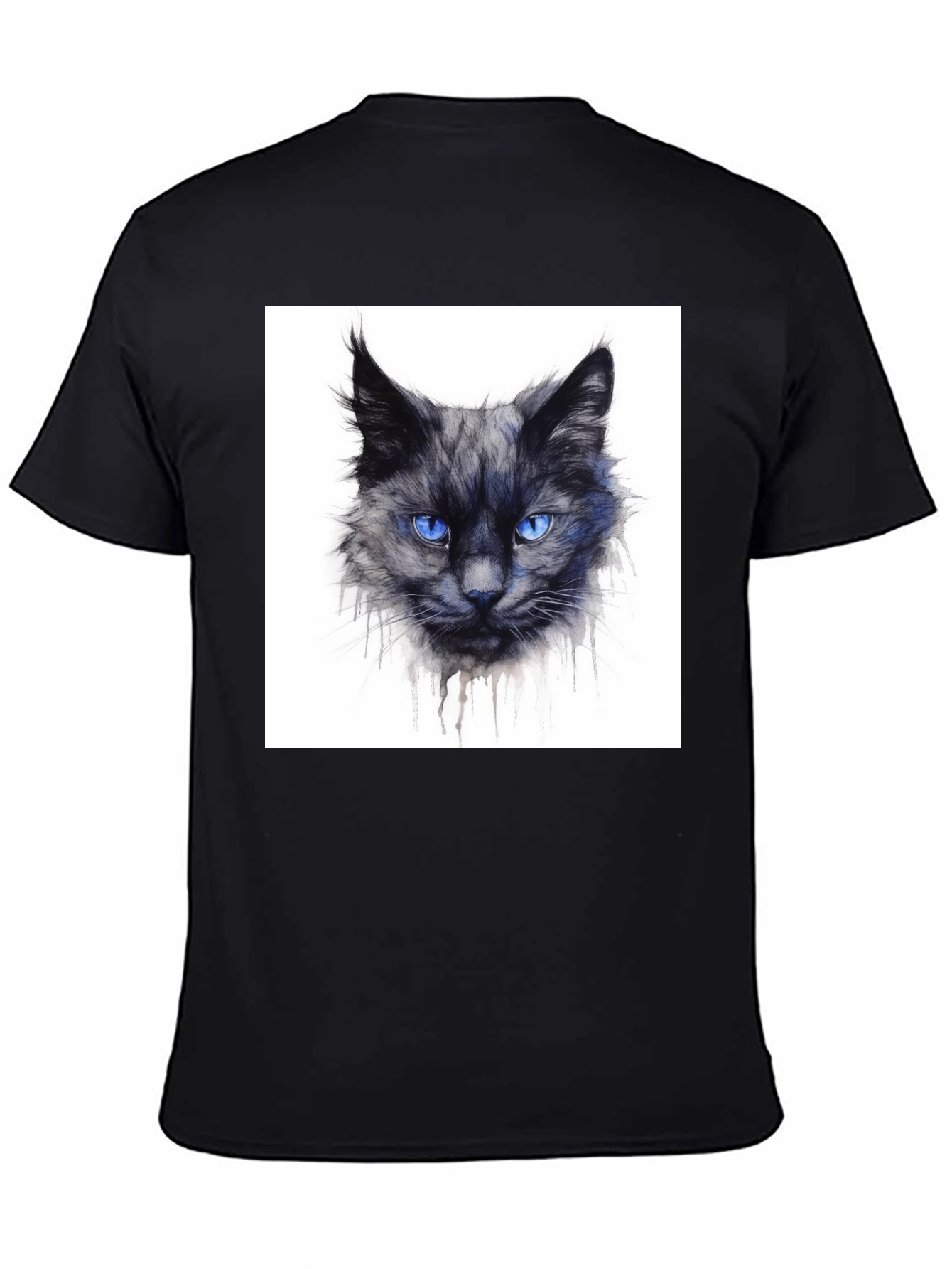 Black Cat Graphic Tee - Mens Crew Neck