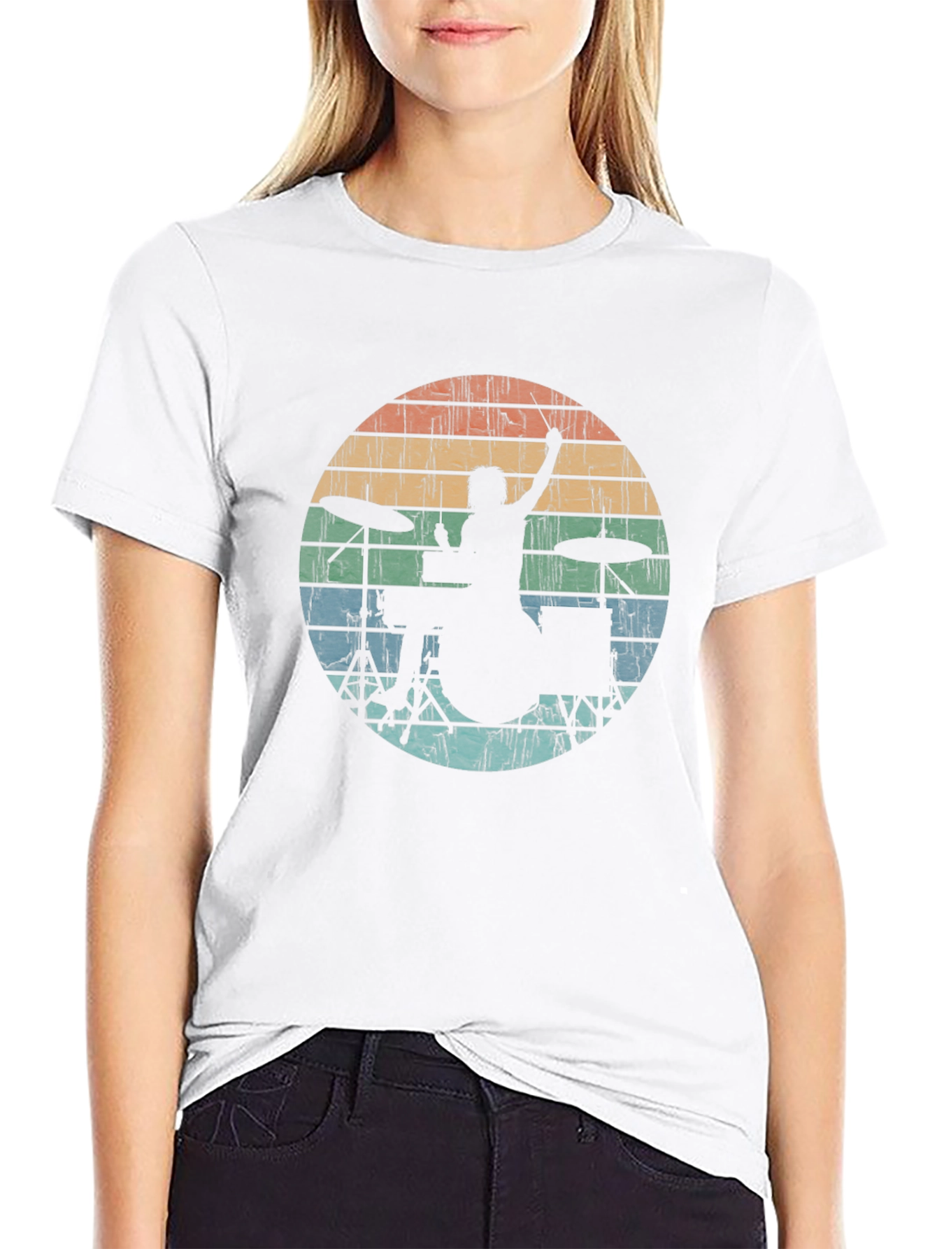 Retro Drummer Silhouette Tee