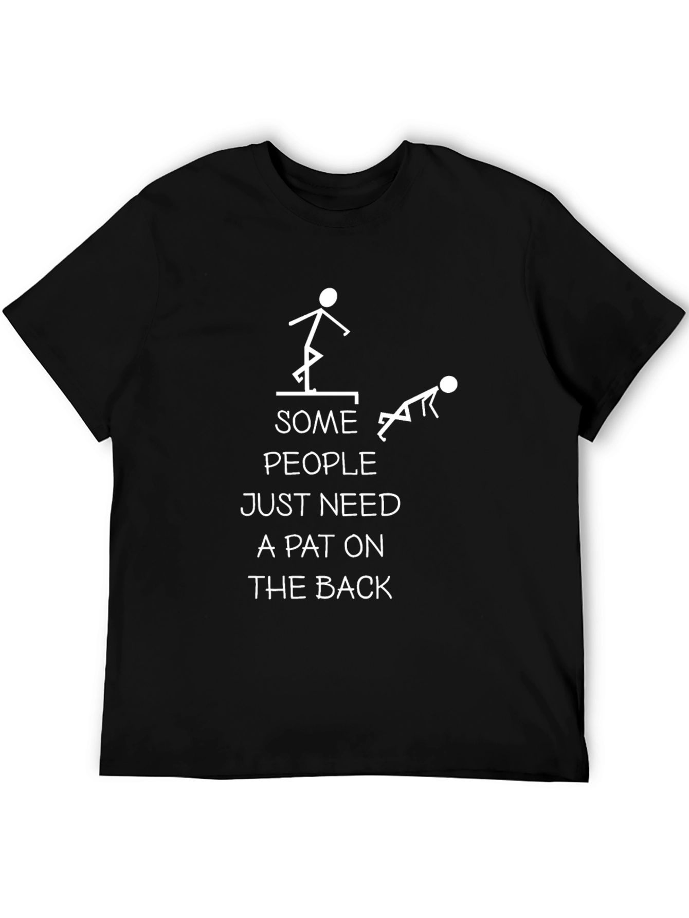 Funny Pat on the Back Graphic Tee - Black