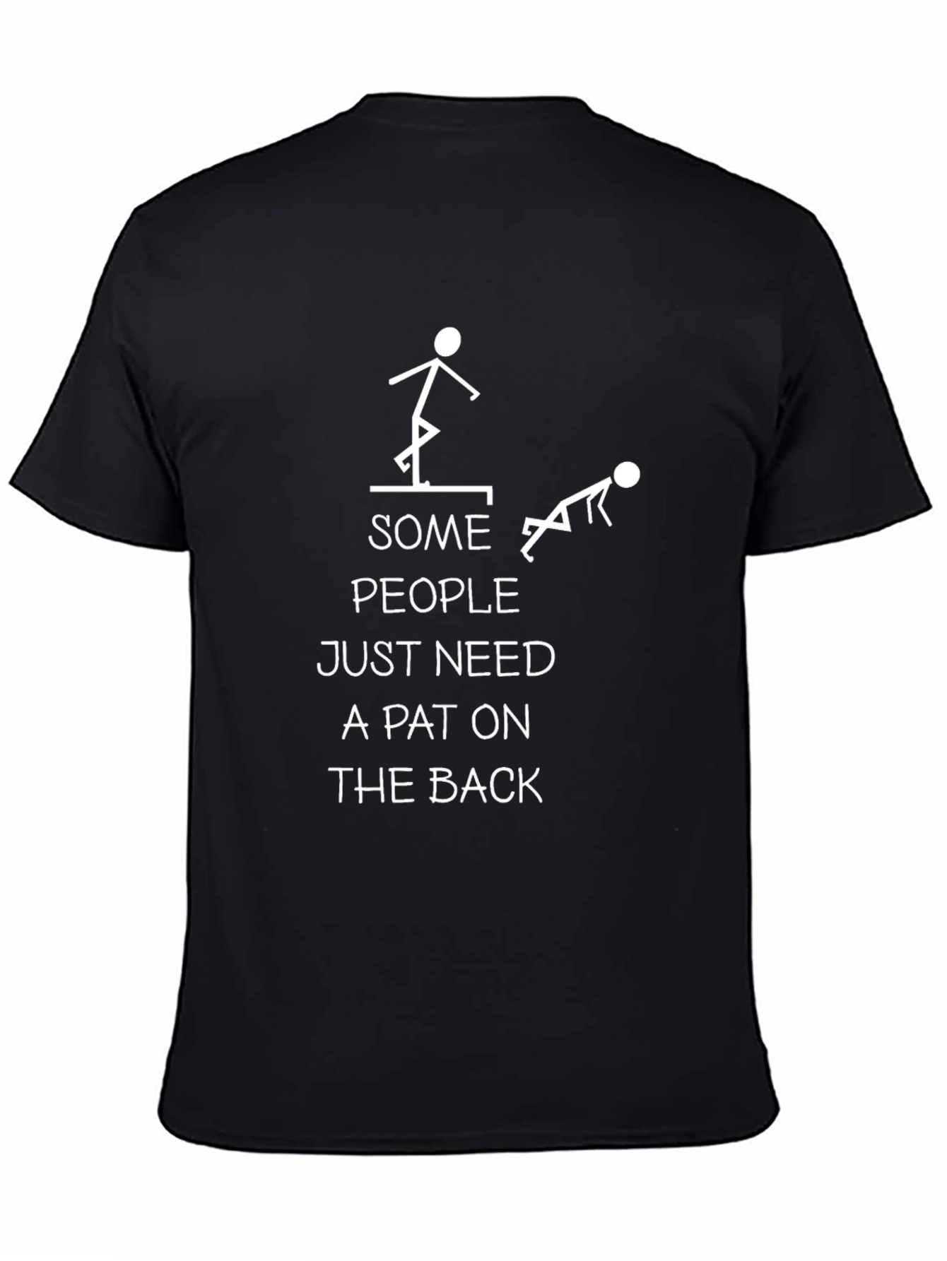 Funny Pat on the Back Graphic Tee - Black