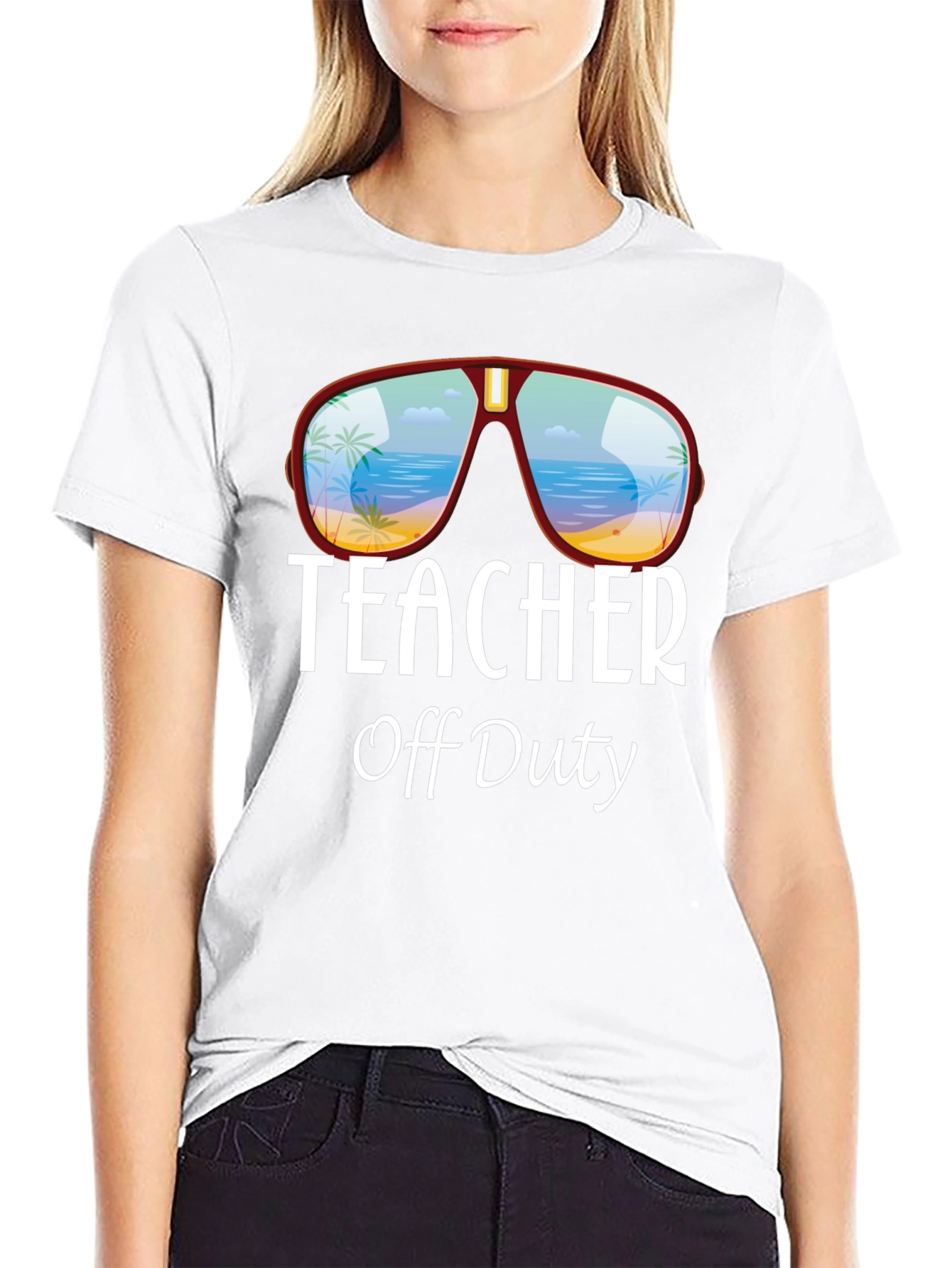 Teacher Off Duty T-Shirt - Beach Sunglasses Design