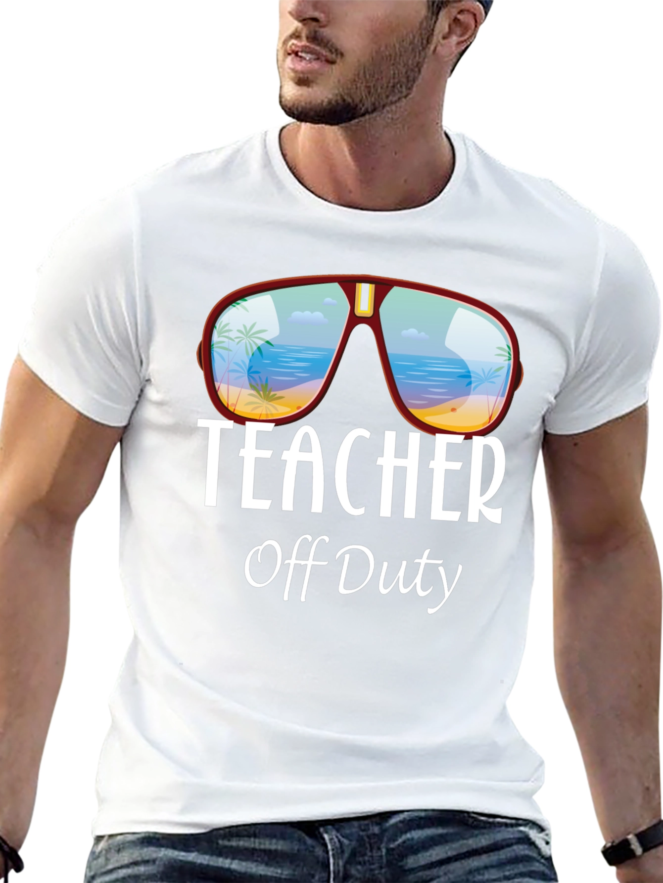Teacher Off Duty T-Shirt - Beach Sunglasses Design